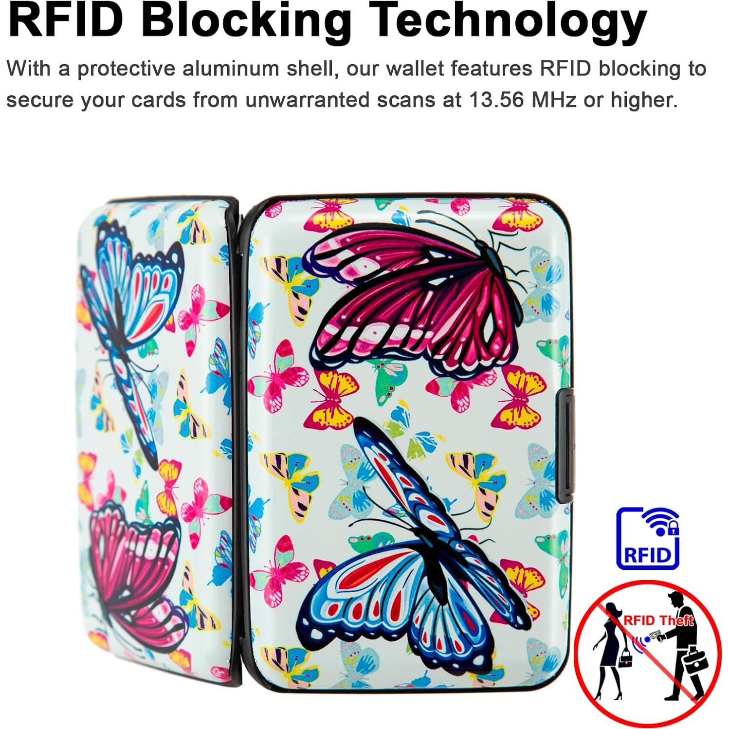 Billetera RFID Compacta Kaabao para Tarjetas - Diseño Mariposa