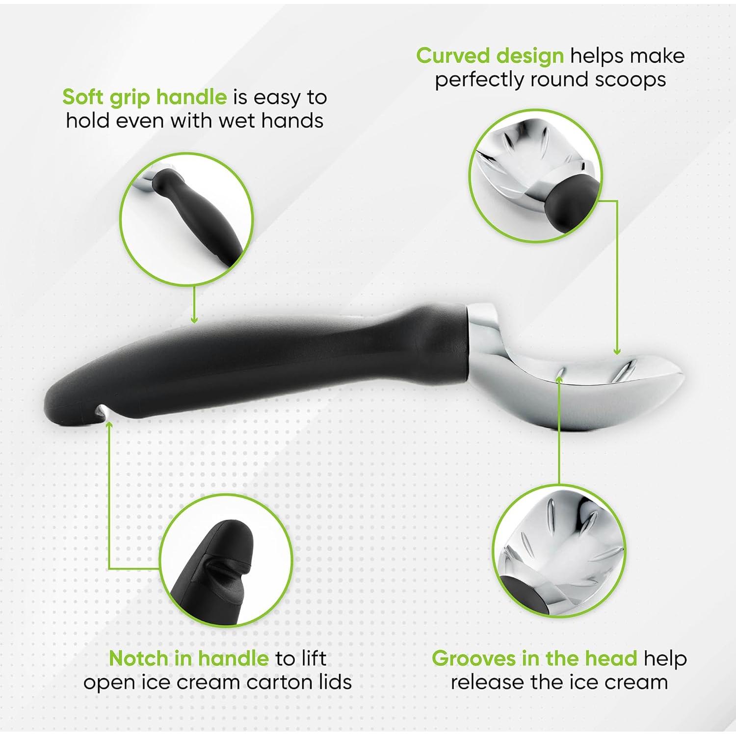 Cuchara para Helado Spring Chef Profesional Negra 21.3 cm