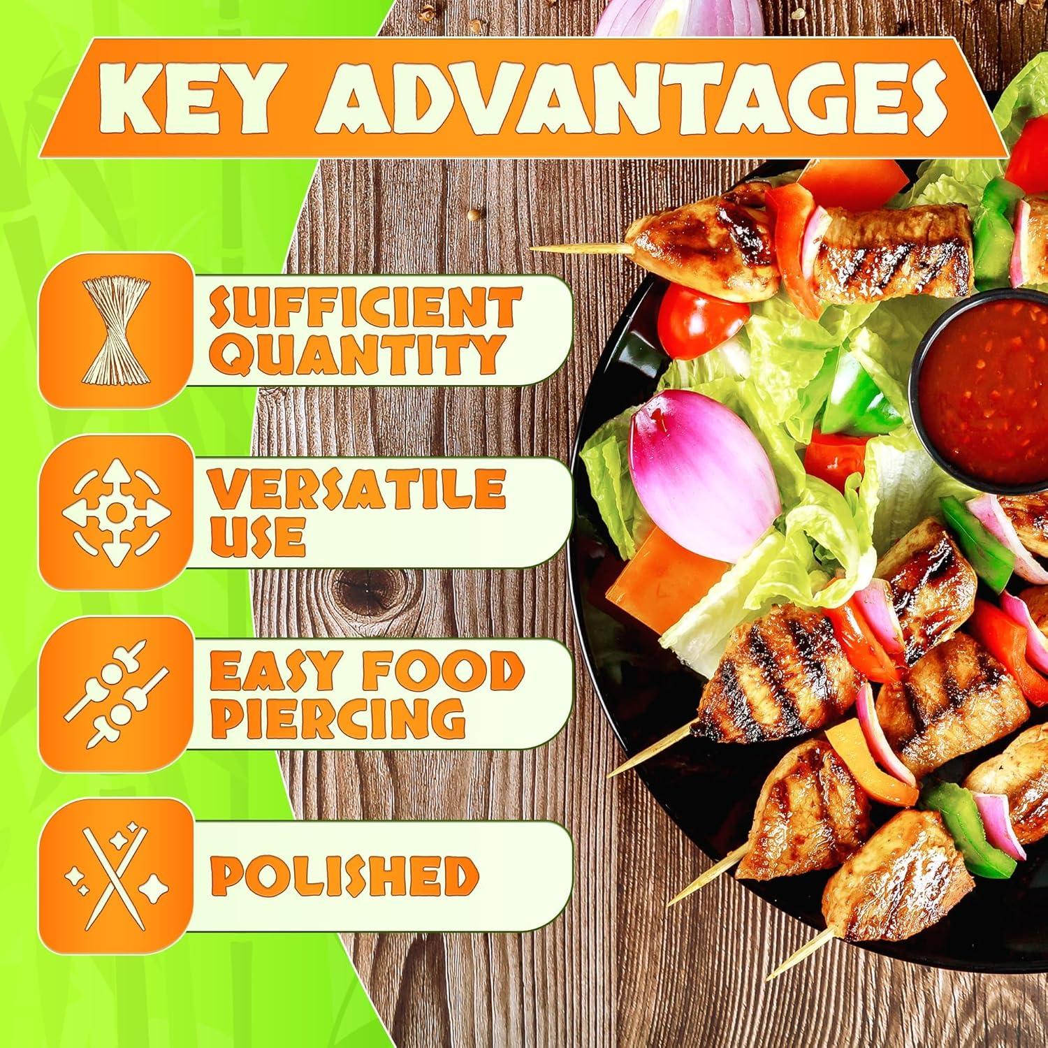 Juego de 100 Pinchos de Bambú Tesorrio 40.64 cm para Asar