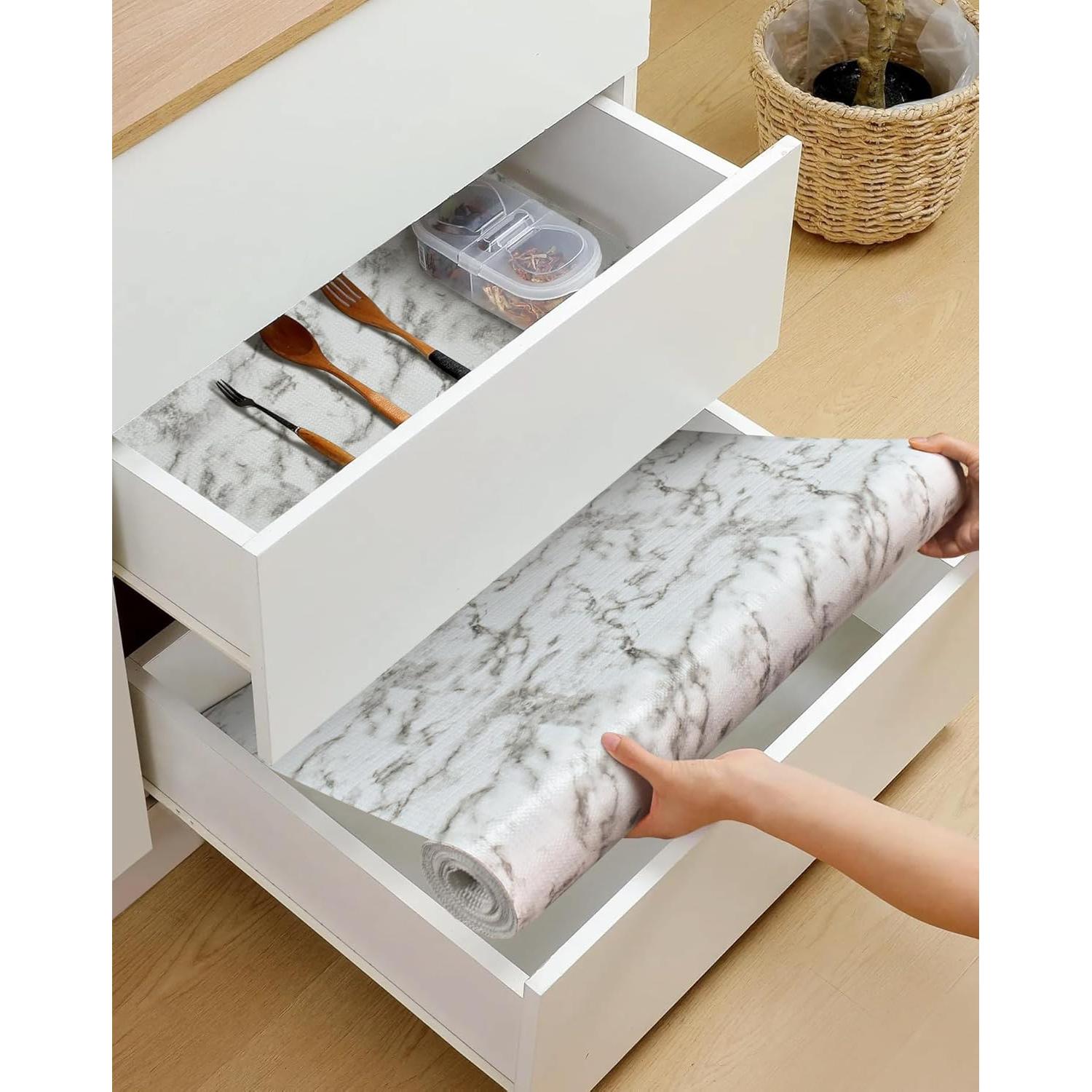 Forro de Estante MelunMer 30.48cm x 3.6m Antideslizante Mármol