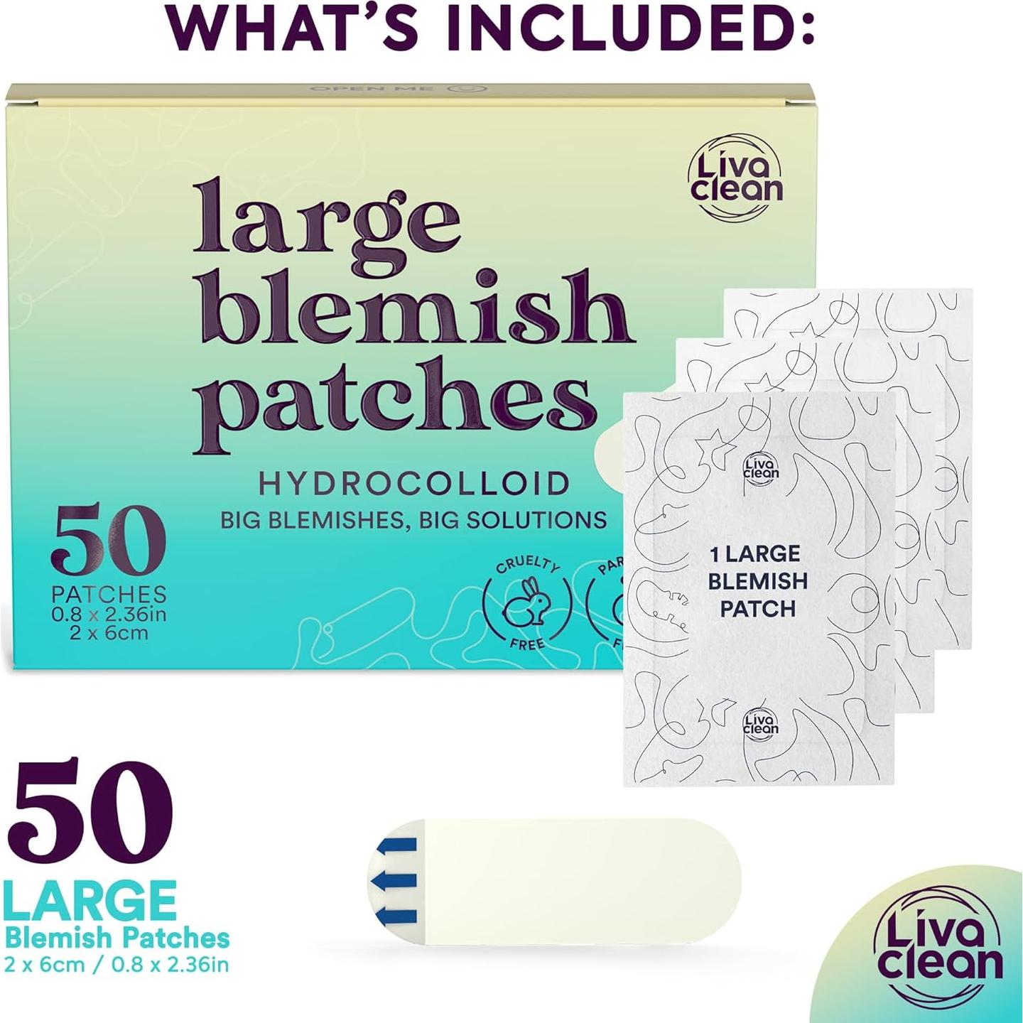 Parches Hidrocoloides Grandes LivaClean 50CT para Acné