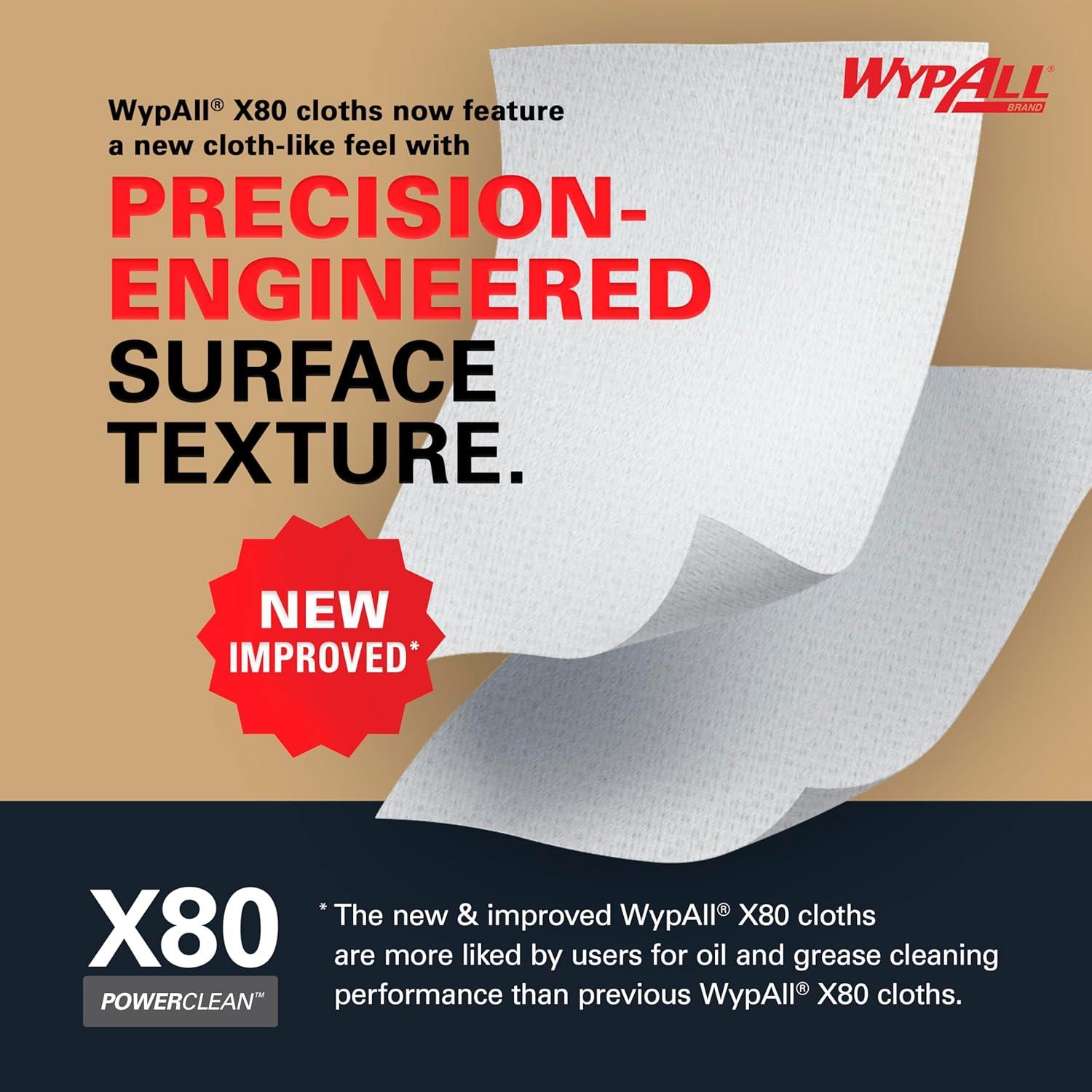 Paños WypAll PowerClean X80 Uso Pesado Azul 455 Hojas Jumbo