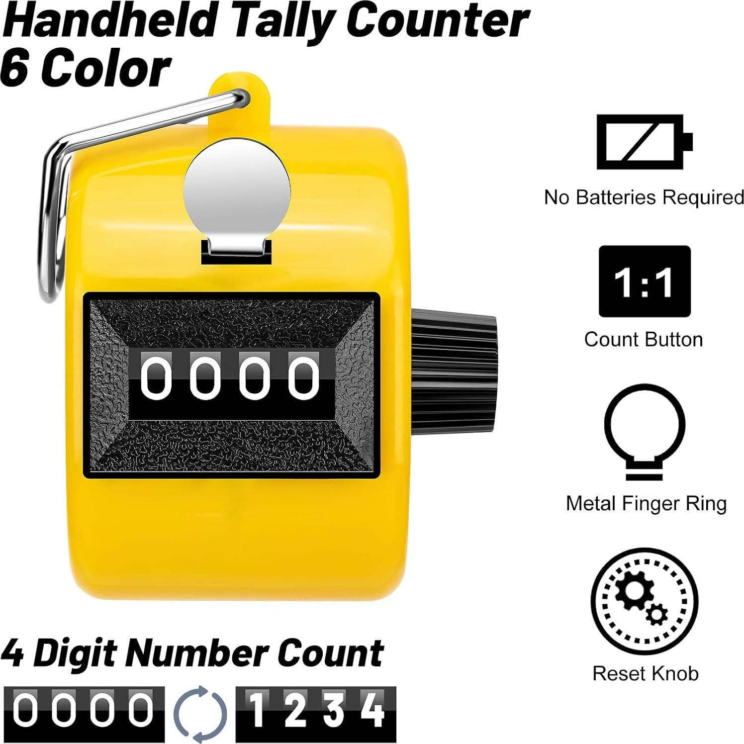 Contador Manual Mecánico ALDMIO 4 Dígitos 6 Piezas Colores