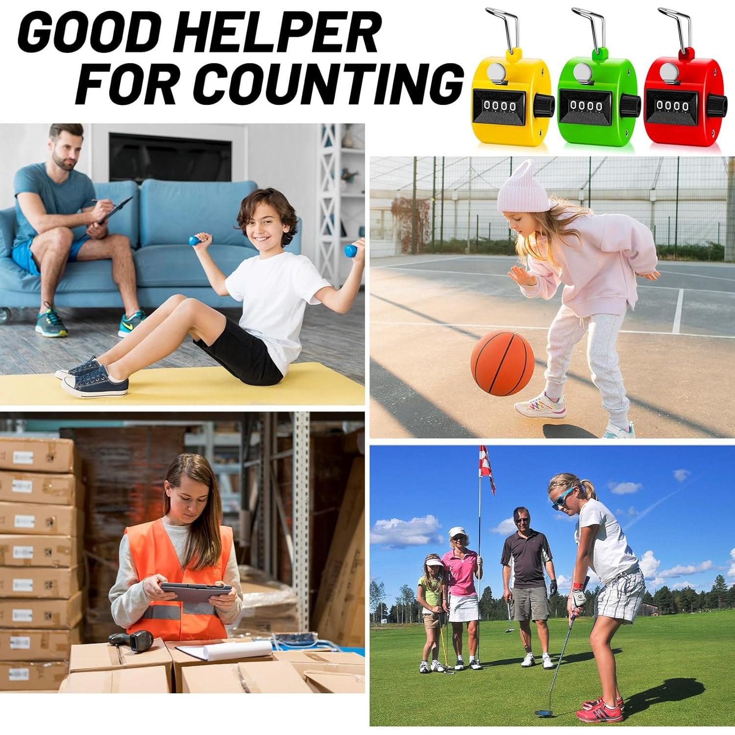 Contador Manual Mecánico ALDMIO 4 Dígitos 6 Piezas Colores