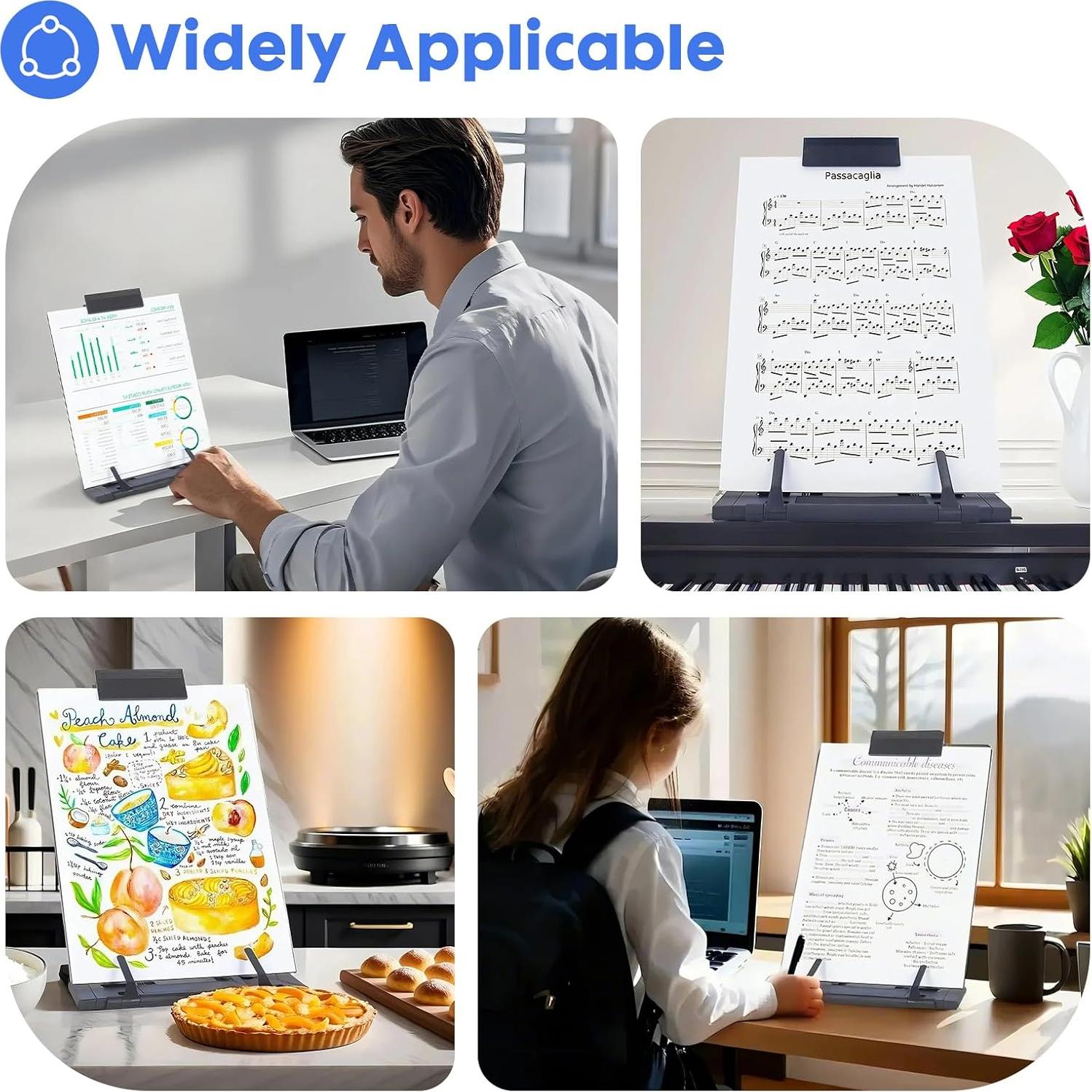 Soporte de Documentos Barelove Ajustable Metal Negro A4