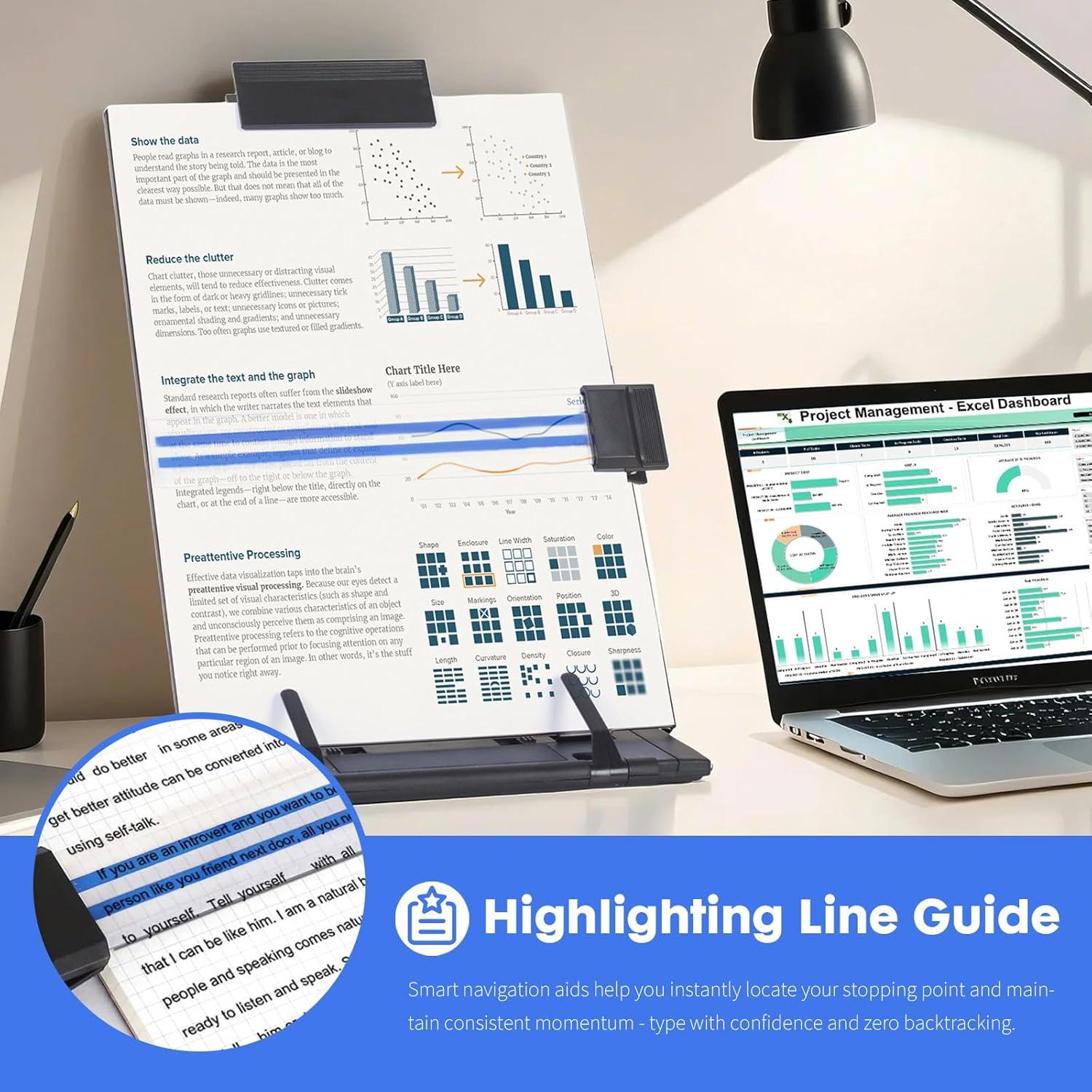 Soporte de Documentos Barelove Ajustable Metal Negro A4