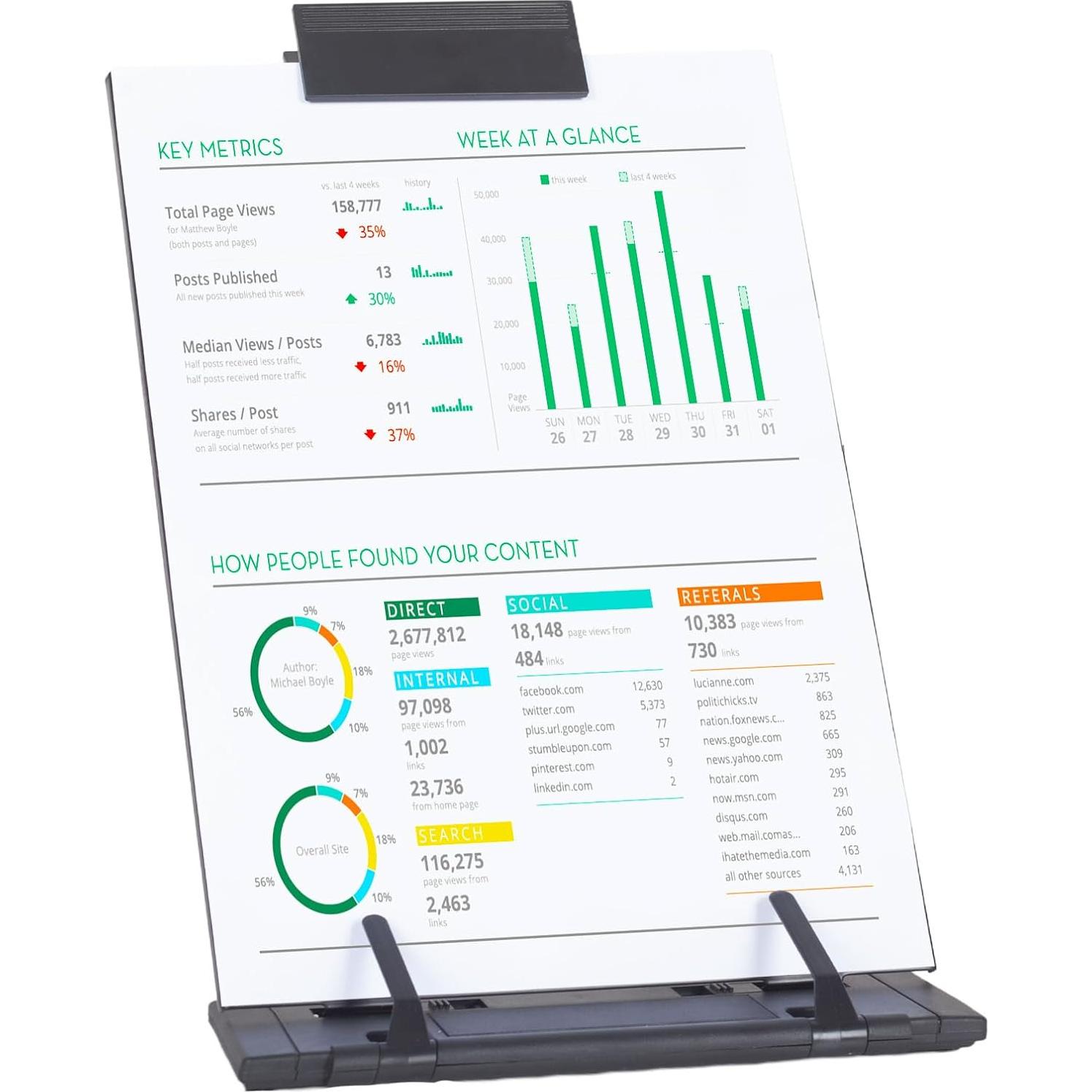 Soporte de Documentos Barelove Ajustable Metal Negro A4