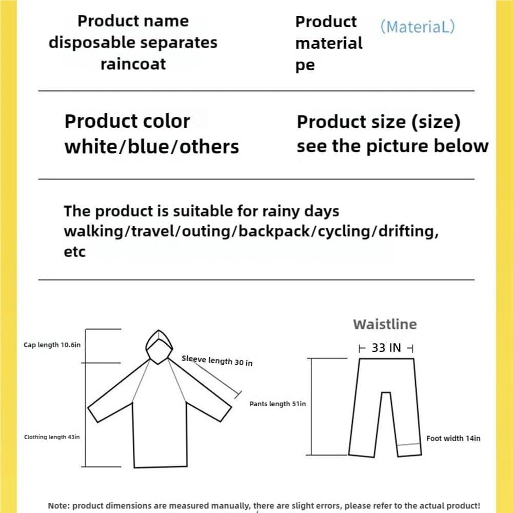 Paquete Familiar de Pantalones y Ponchos Impermeables Guanquartz