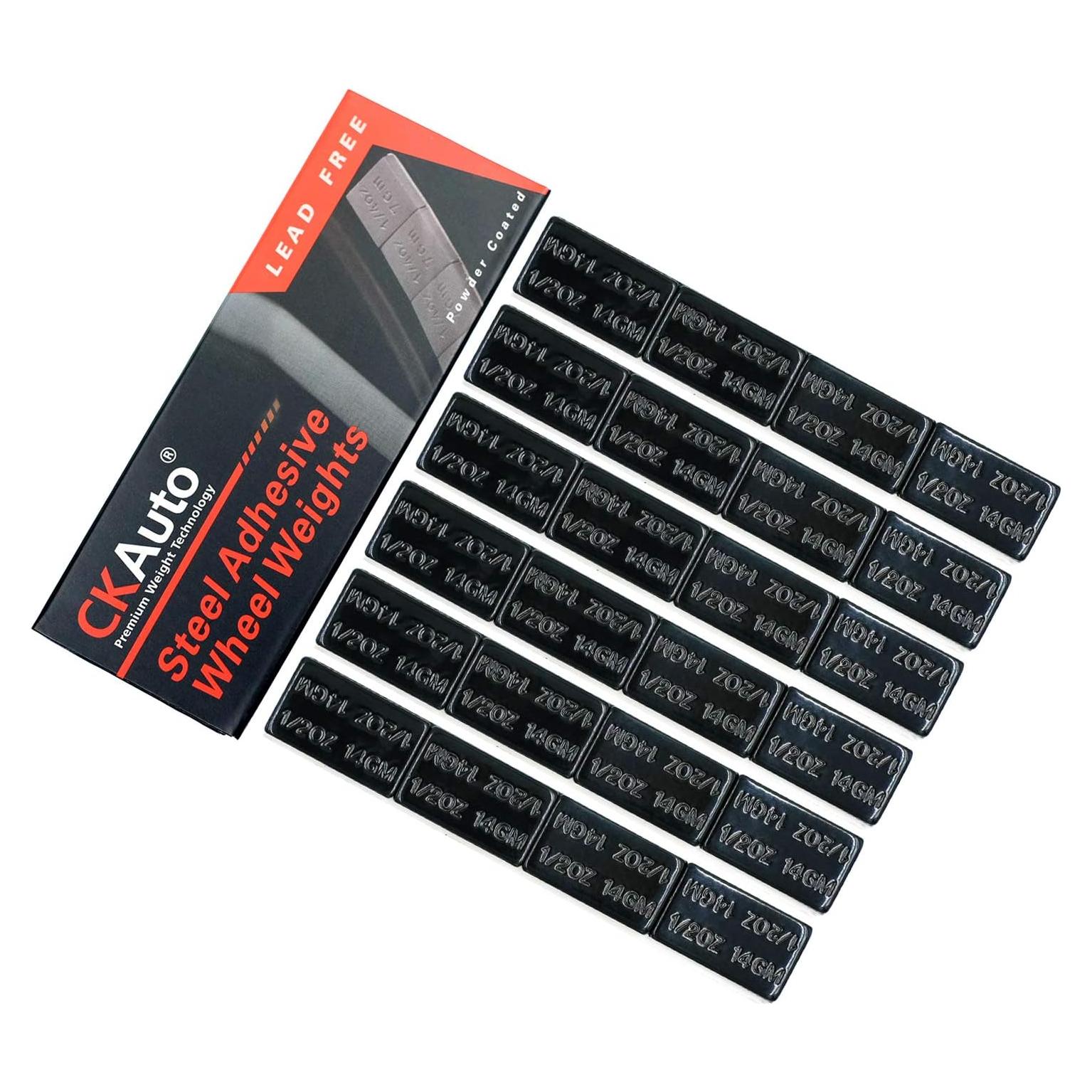 Pesas de Rueda Adhesivas CKAuto 12 oz (340g) 24pcs Negro