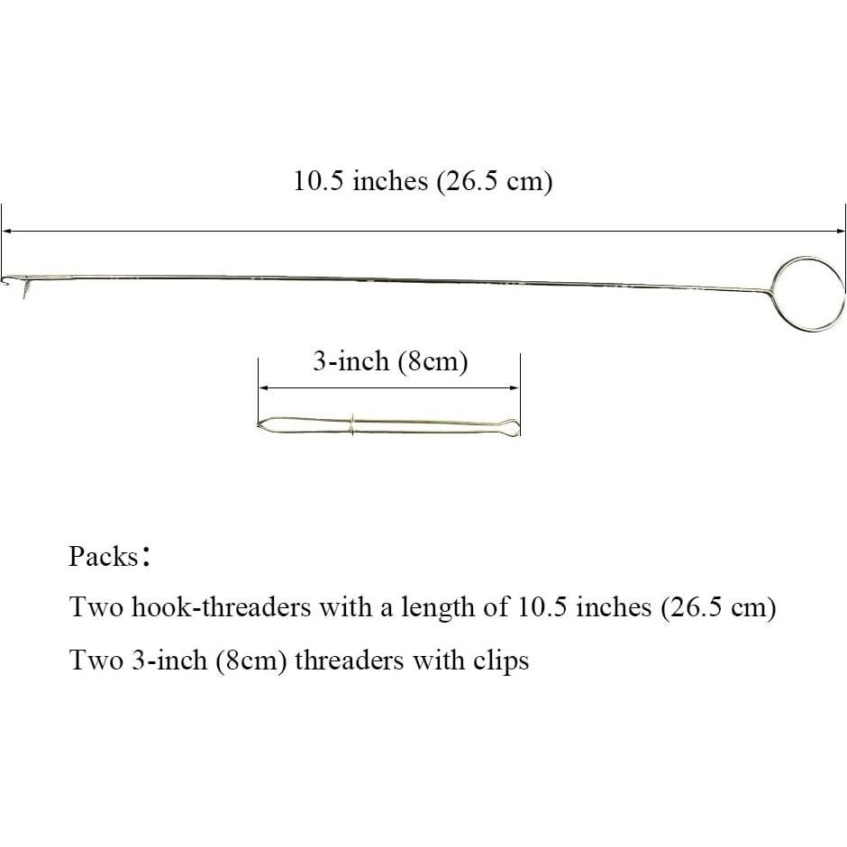 Juego de Enhebradores de Acero Inoxidable HAHIYO 4Pcs 3 y 10.5 pulgadas