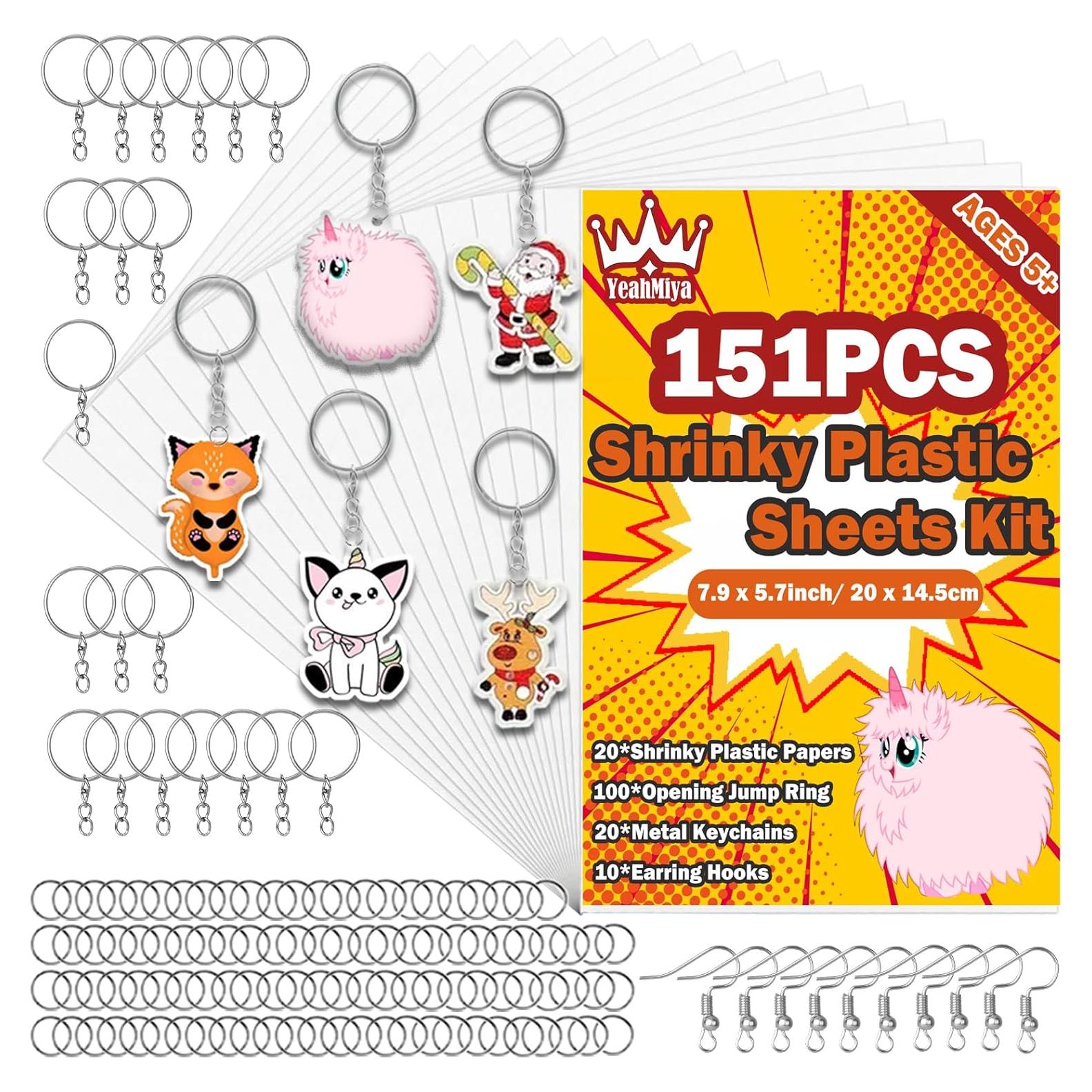 Kit de Hojas Shrinky Dink 151PCS YeahMiya para DIY y Llaveros