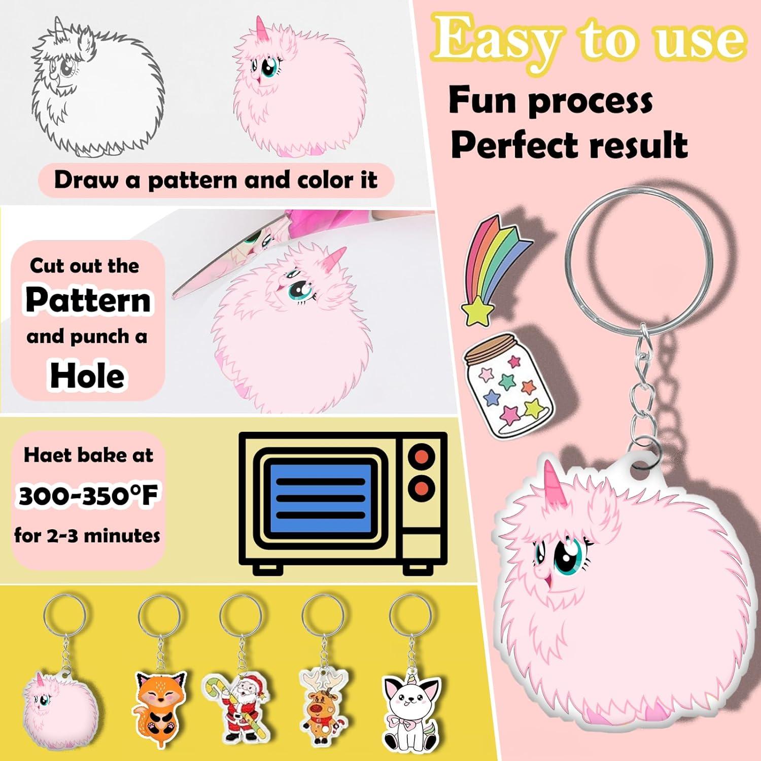 Kit de Hojas Shrinky Dink 151PCS YeahMiya para DIY y Llaveros