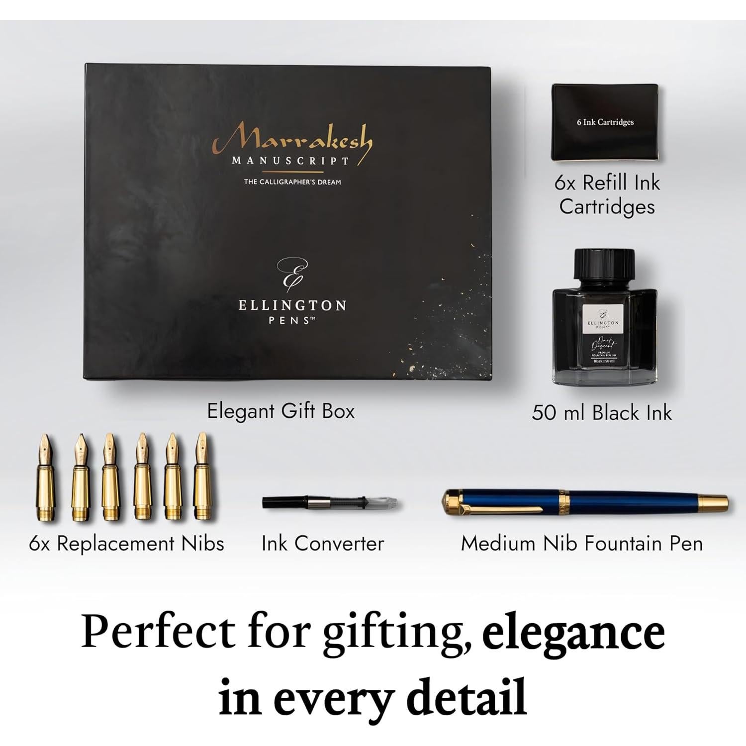 Juego de Caligrafía de Lujo Ellington - Azul, 1 Unidad