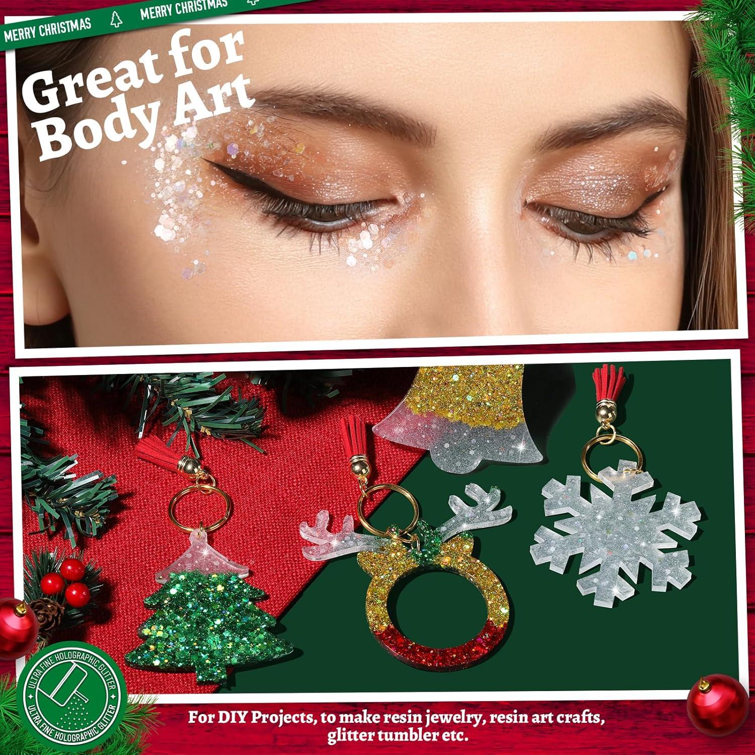 Purpurina Blanca Holográfica Gruesa LEOBRO 160g para Manualidades