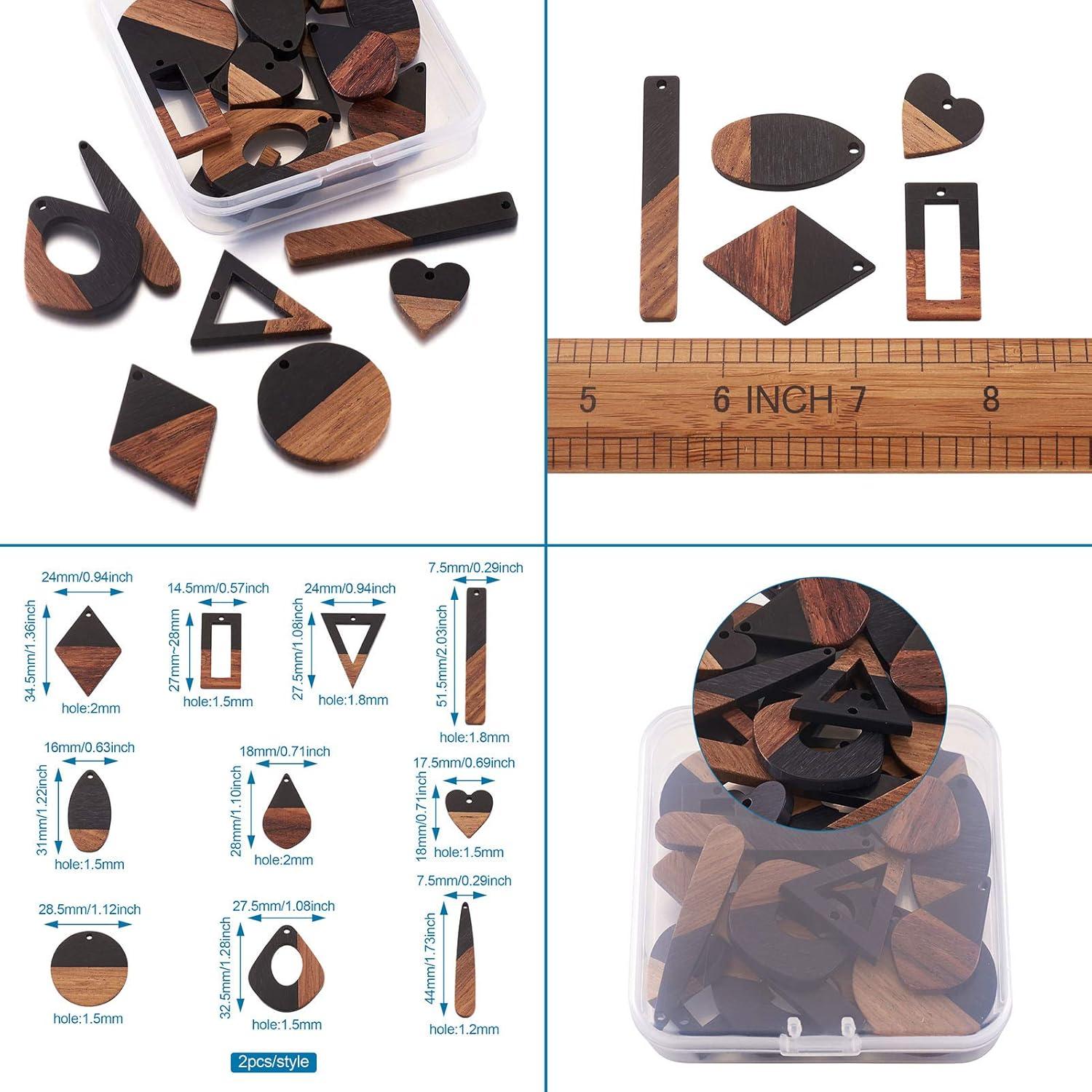 Colgantes de Resina y Madera FASHEWELRY 20 Piezas