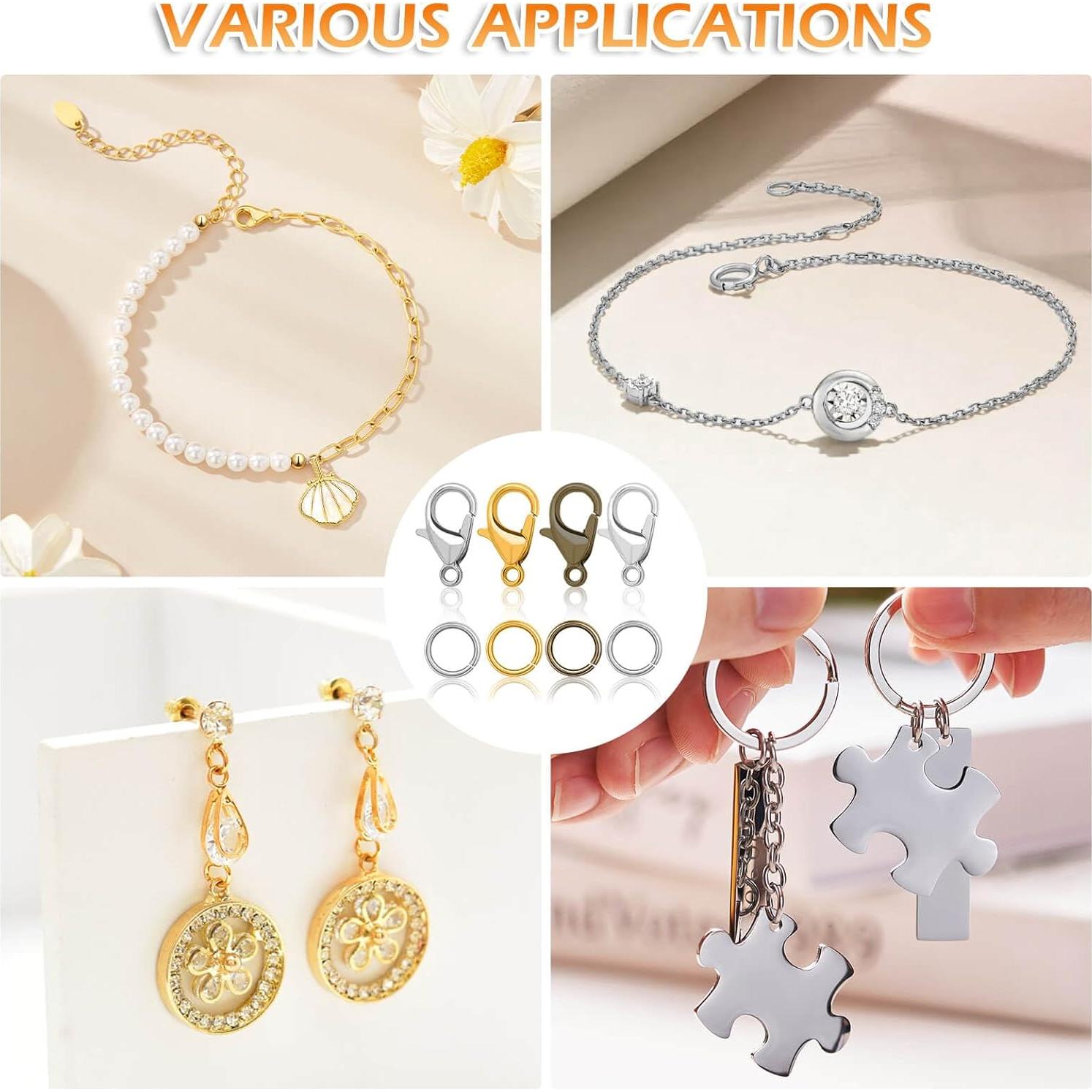 Kit de Fabricación de Joyas PAXCOO, 1260 Piezas Anillas y Cierres