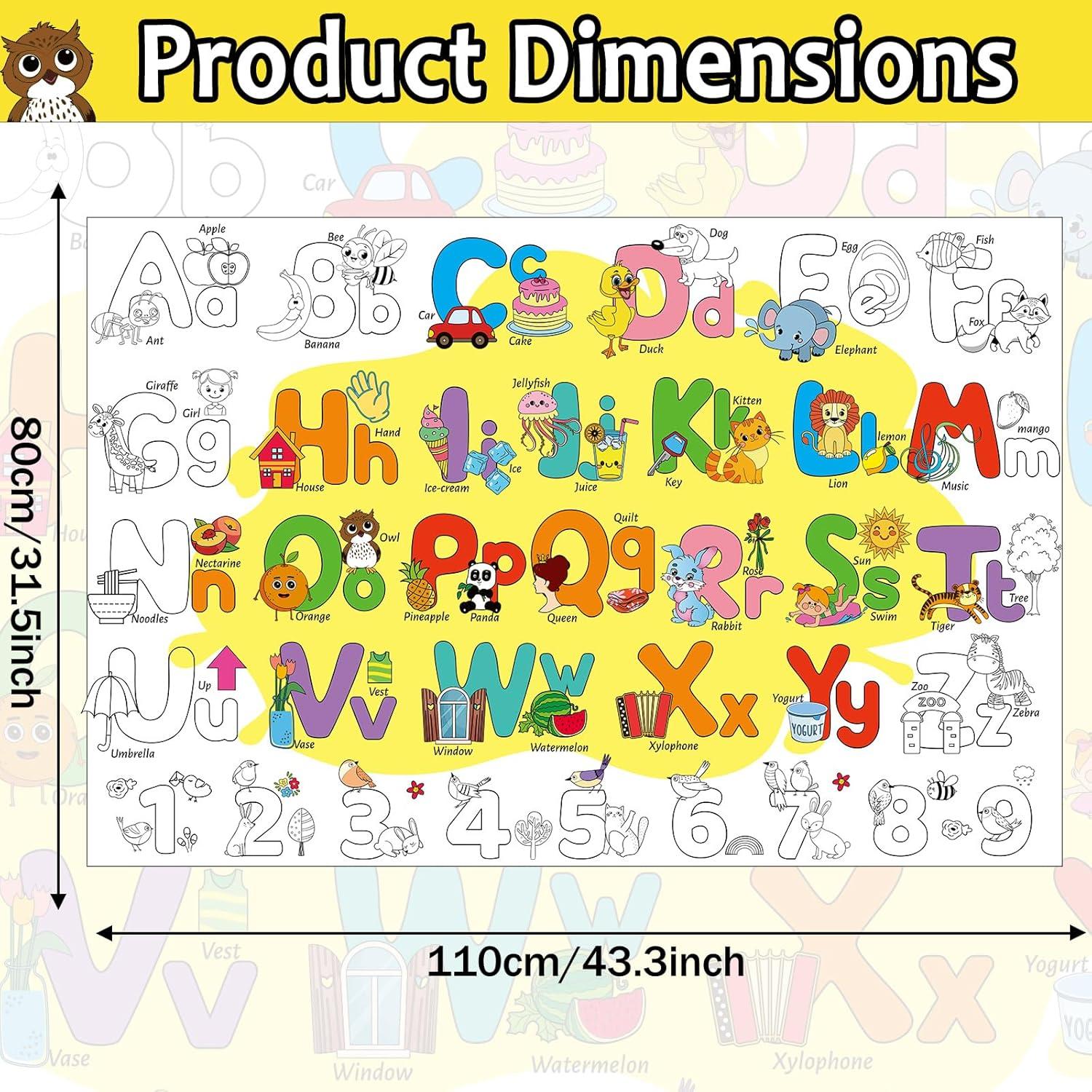 Póster Gigante de Colorear Alfabeto ZOIIWA 110 x 80 cm