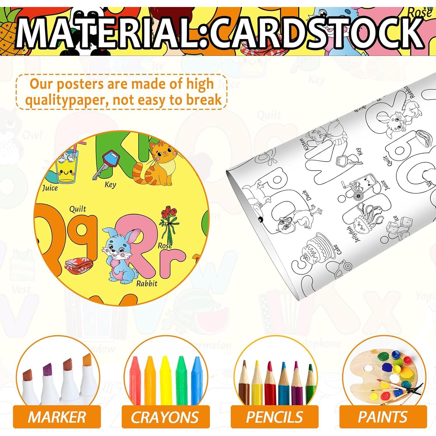 Póster Gigante de Colorear Alfabeto ZOIIWA 110 x 80 cm