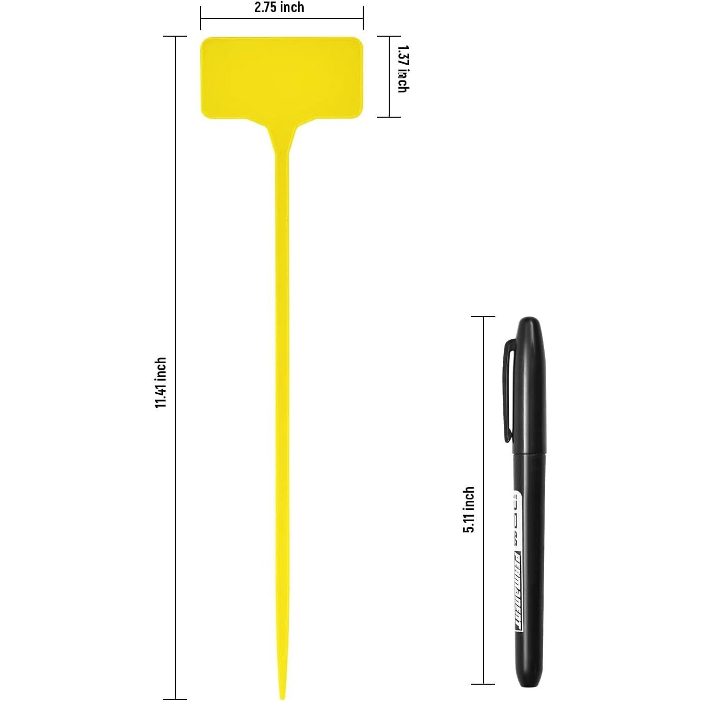 Etiquetas para Plantas T-Tipo Yuanling 60PCS Amarillo 29cm