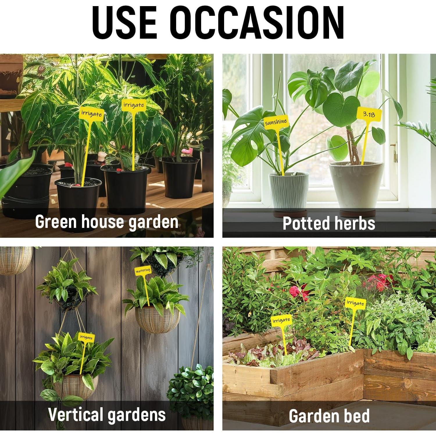 Etiquetas para Plantas T-Tipo Yuanling 60PCS Amarillo 29cm