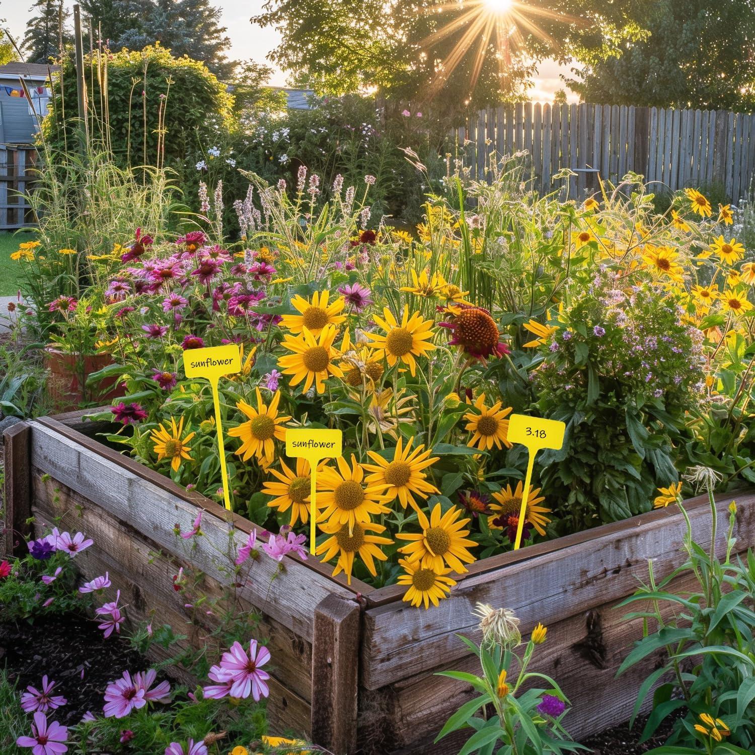 Etiquetas para Plantas T-Tipo Yuanling 60PCS Amarillo 29cm