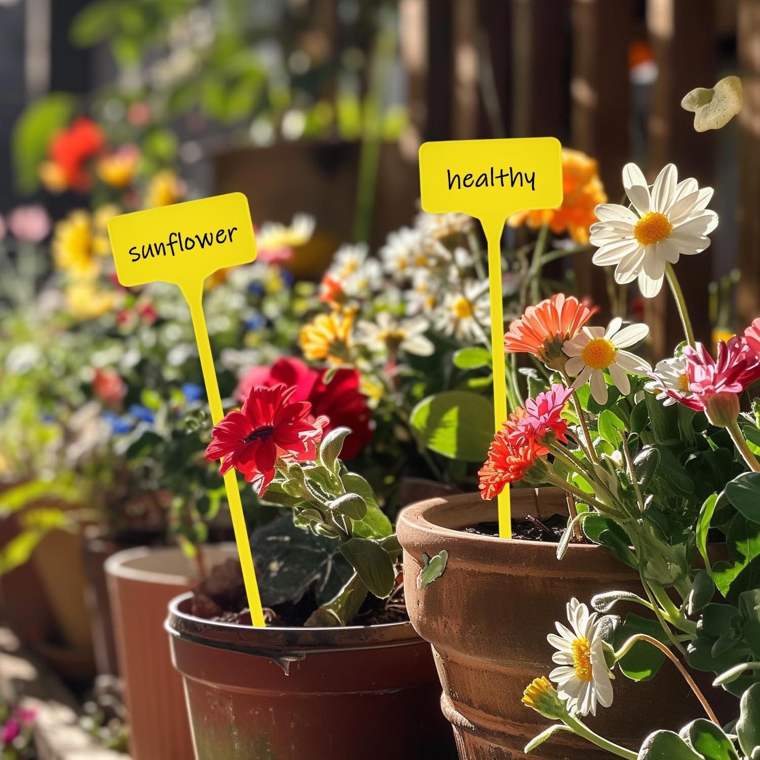 Etiquetas para Plantas T-Tipo Yuanling 60PCS Amarillo 29cm