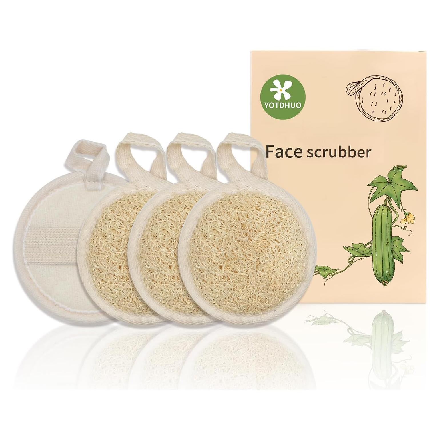Esponjas Faciales de Lufa Natural YOTDHUO - Paquete de 4