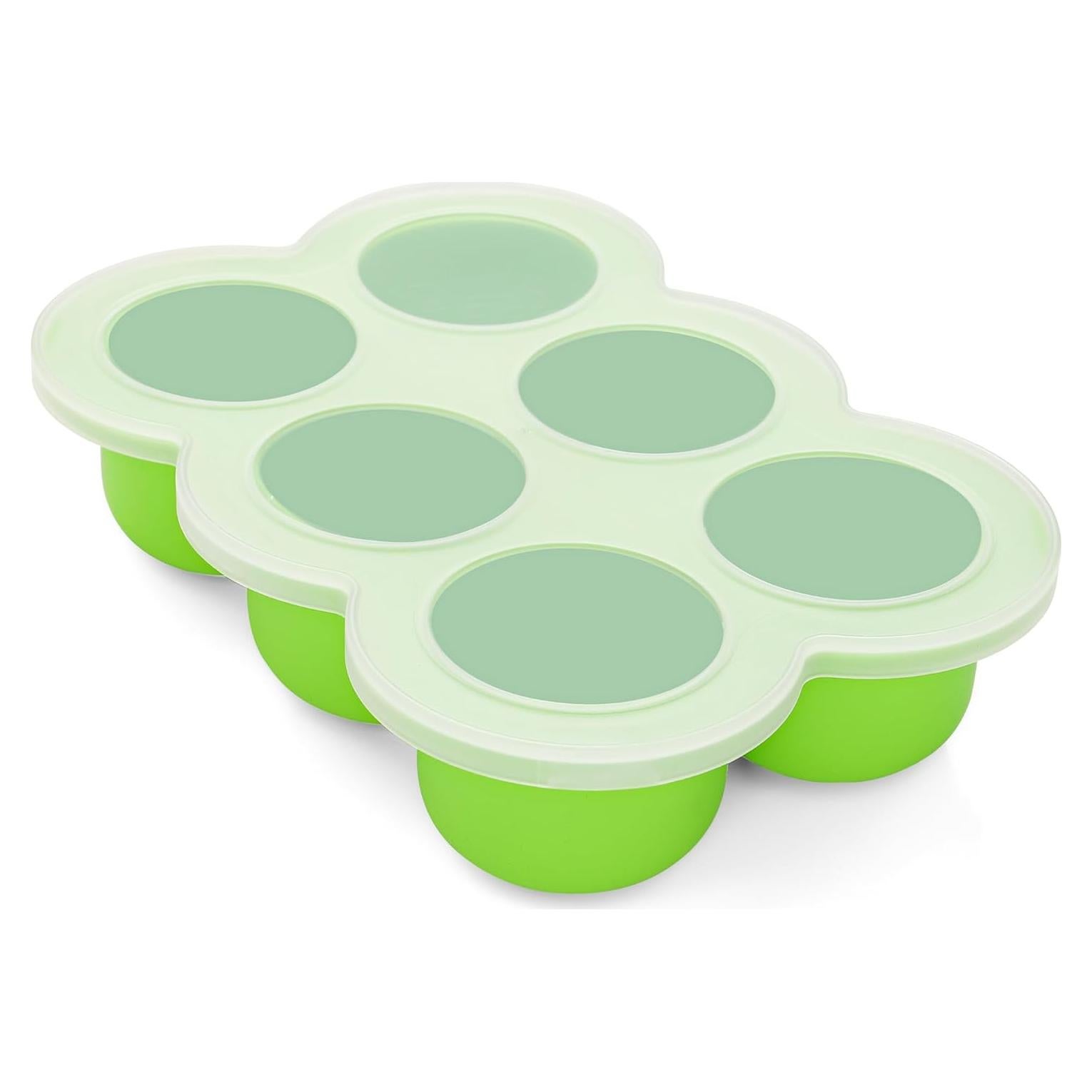 Bandeja de Congelador de Silicona Hiwood 6 Secciones 90 ml Verde