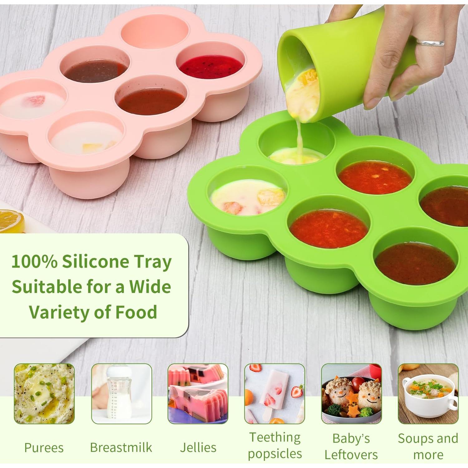 Bandeja de Congelador de Silicona Hiwood 6 Secciones 90 ml Verde