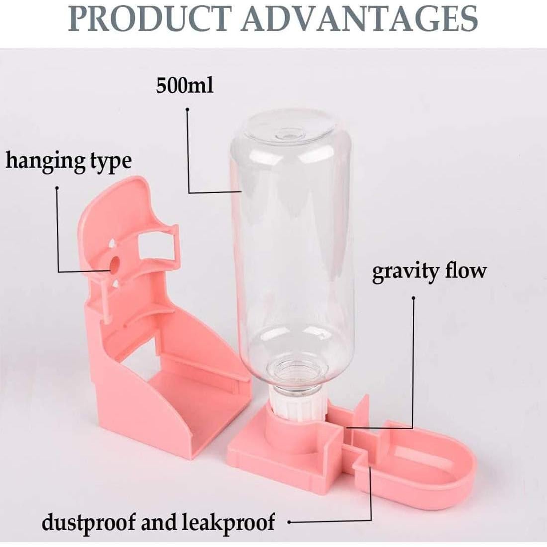 Botella de Agua Colgante Kathson 500ml para Mascotas