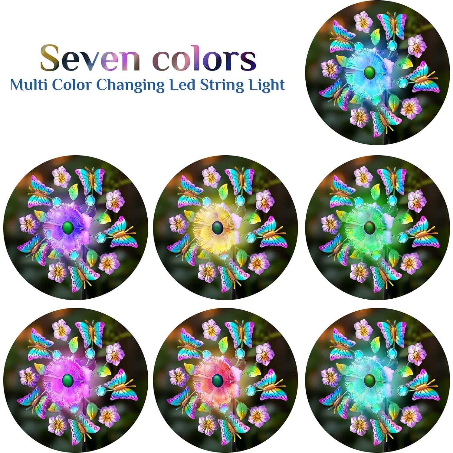 Espiral Solar de Mariposa BUARO8AGA 129.54 cm con LED Multicolor