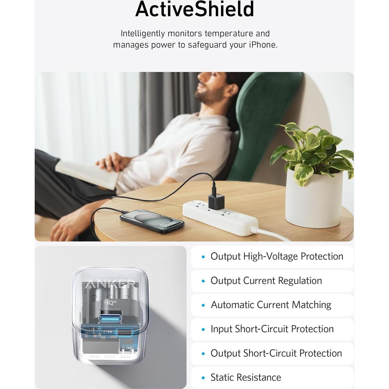 Cargador USB C Anker 20W Nano Pro Rápido para iPhone