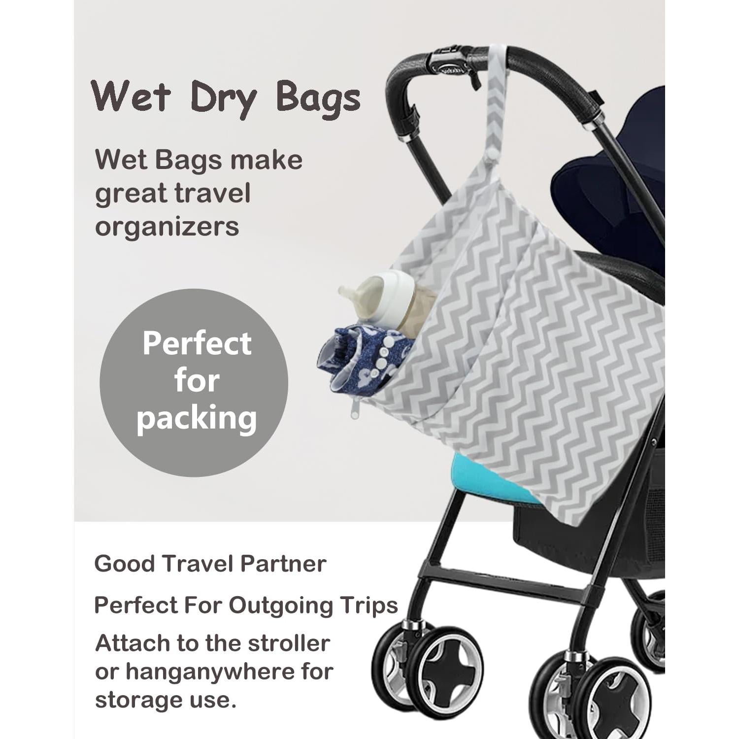 Bolsa Húmeda y Seca ALVABABY 2pcs Impermeable 30x36cm