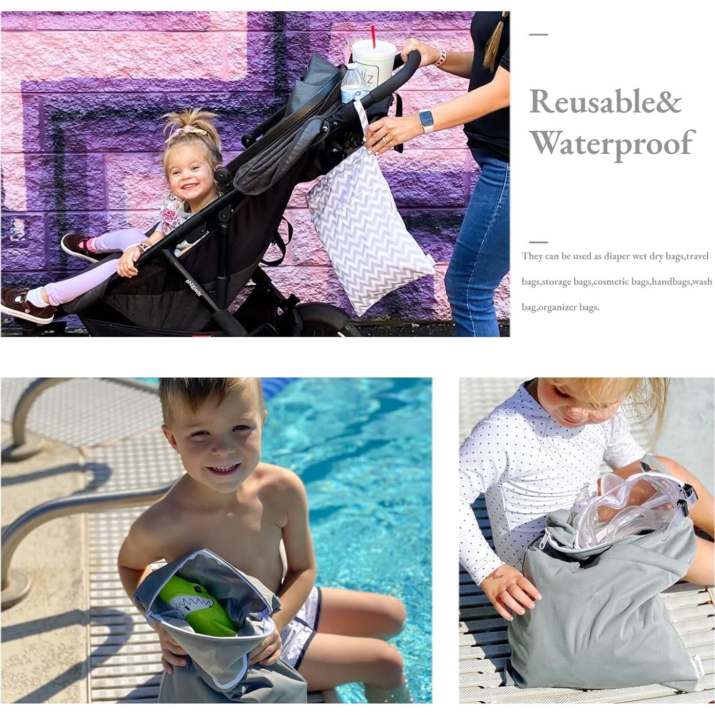 Bolsa Húmeda y Seca ALVABABY 2pcs Impermeable 30x36cm