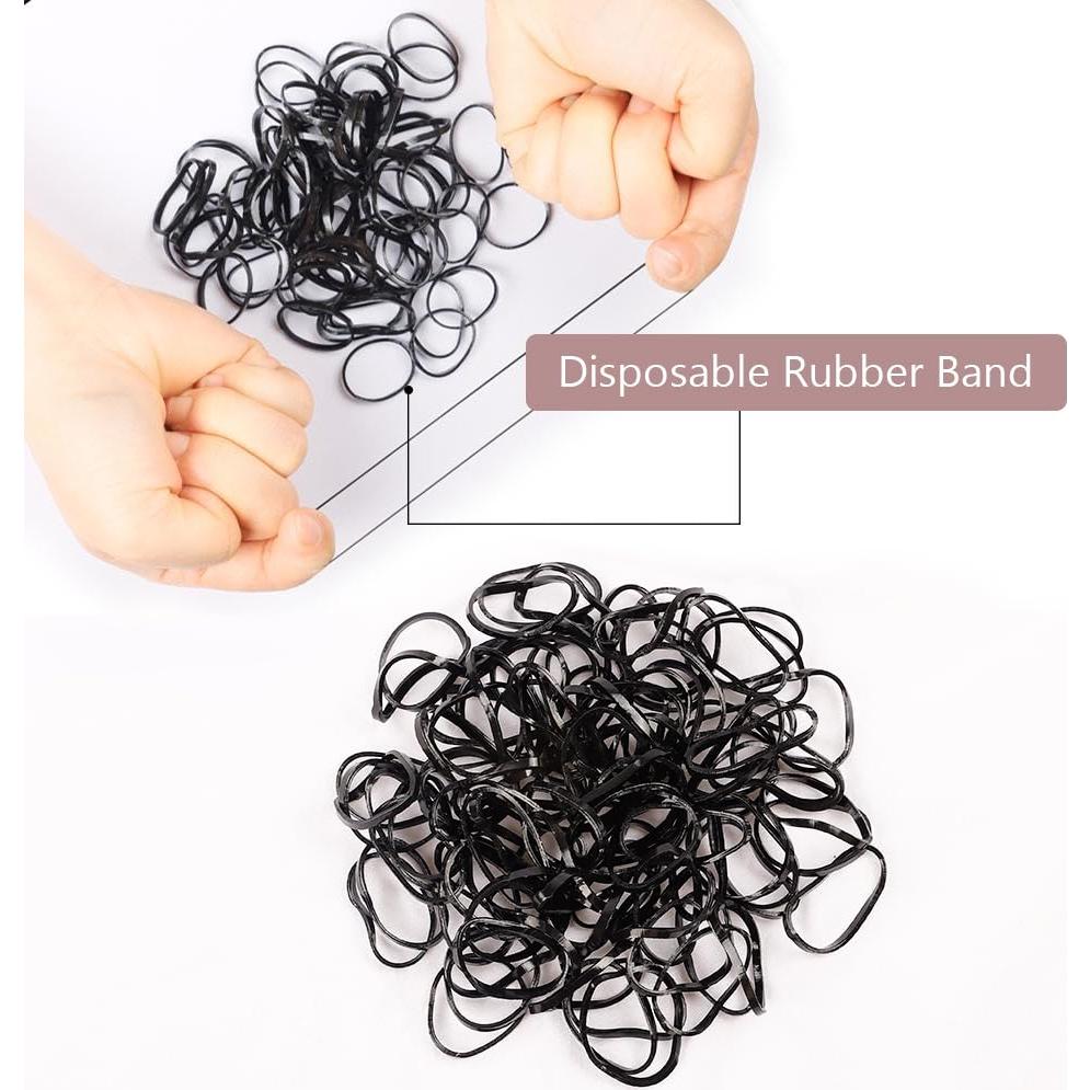 Kit de 200 Piezas Horquillas y Bandas para el Cabello Negro