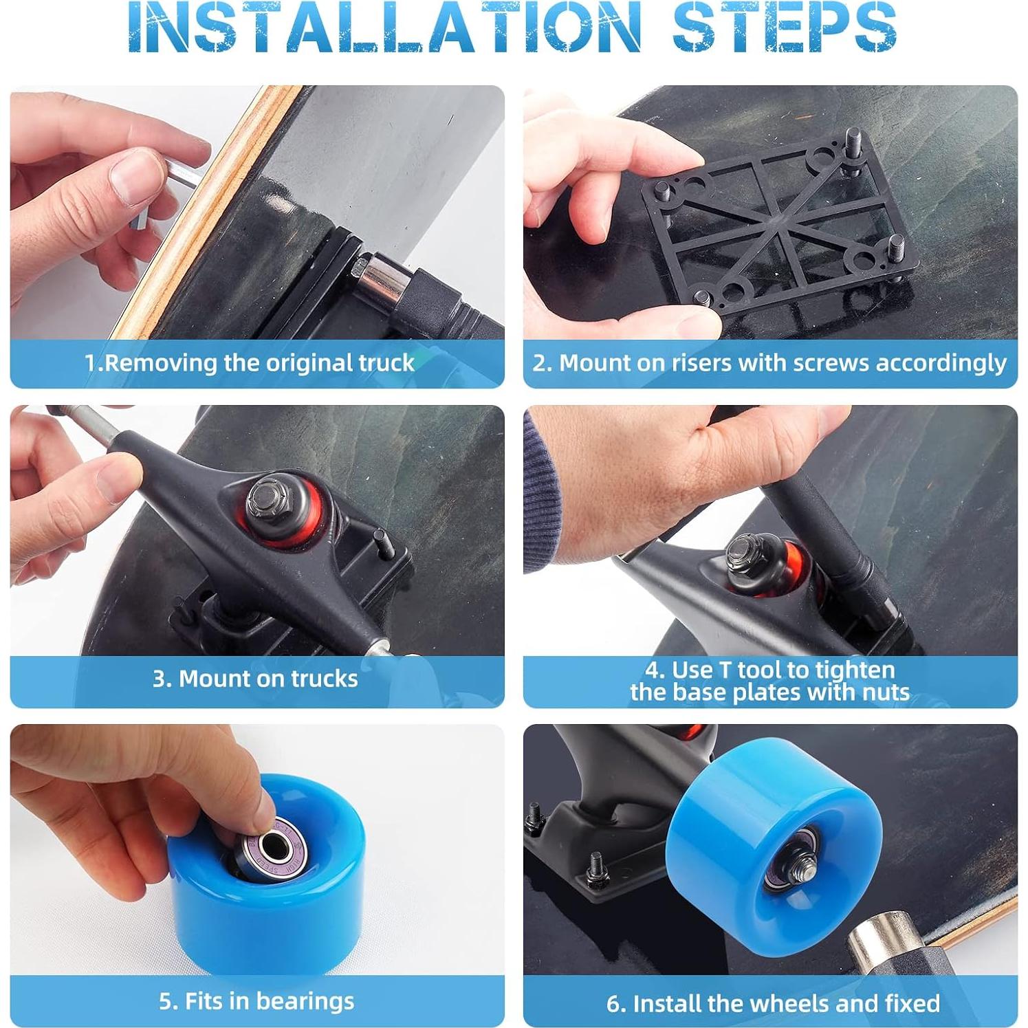 Conjunto de Ejes y Ruedas de Skateboard Jizmo 60mm ABEC-11