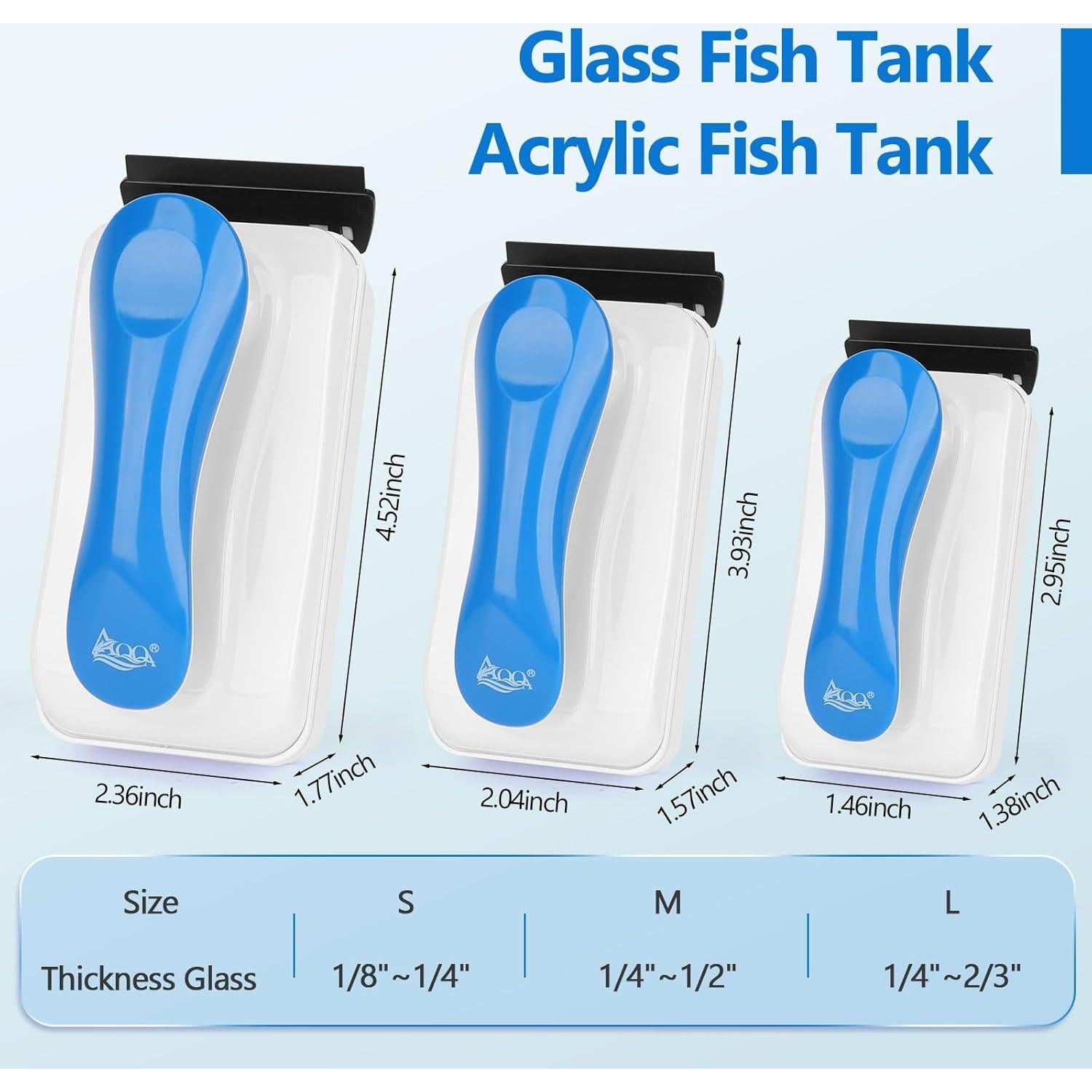 Limpiador Magnético para Acuarios AQQA Delfín - 2 Cuchillas