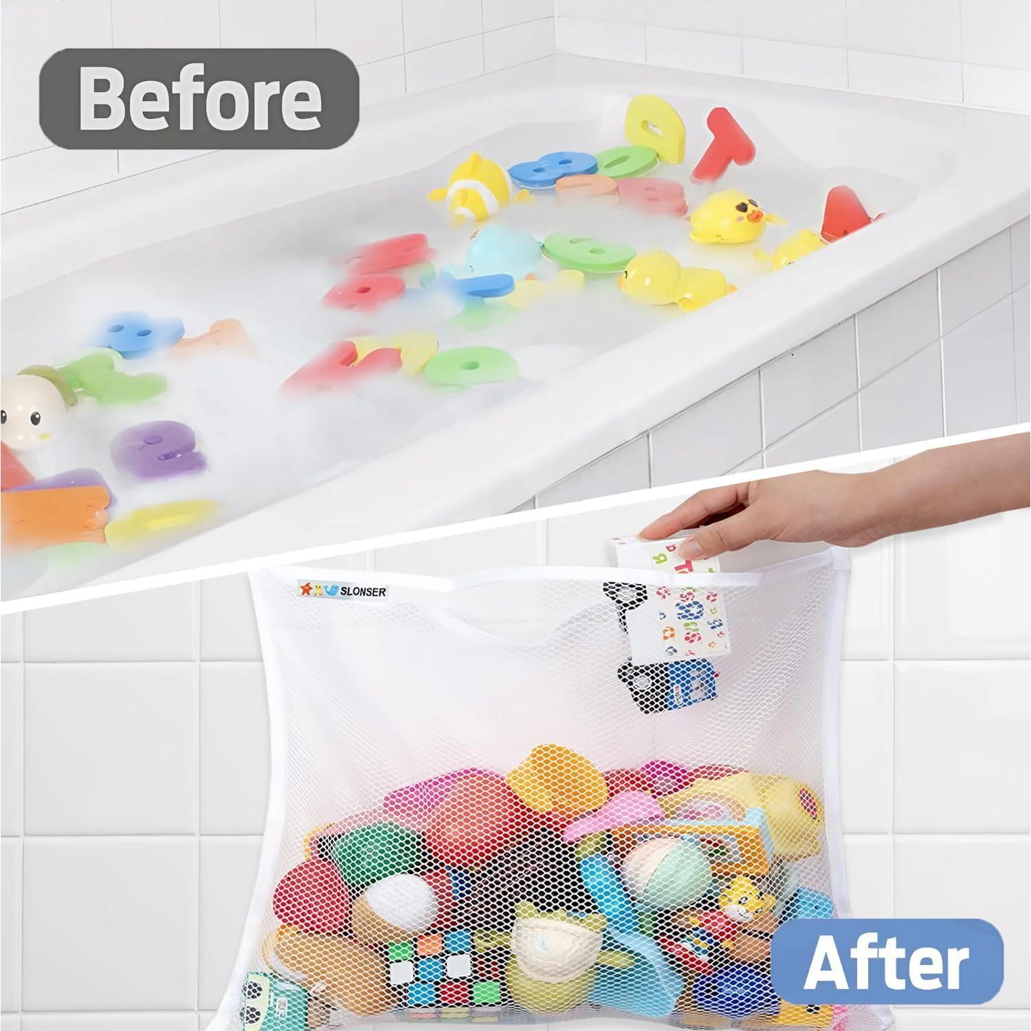 2 Sostenedores de Juguetes de Baño Slonser, Grande, Perla