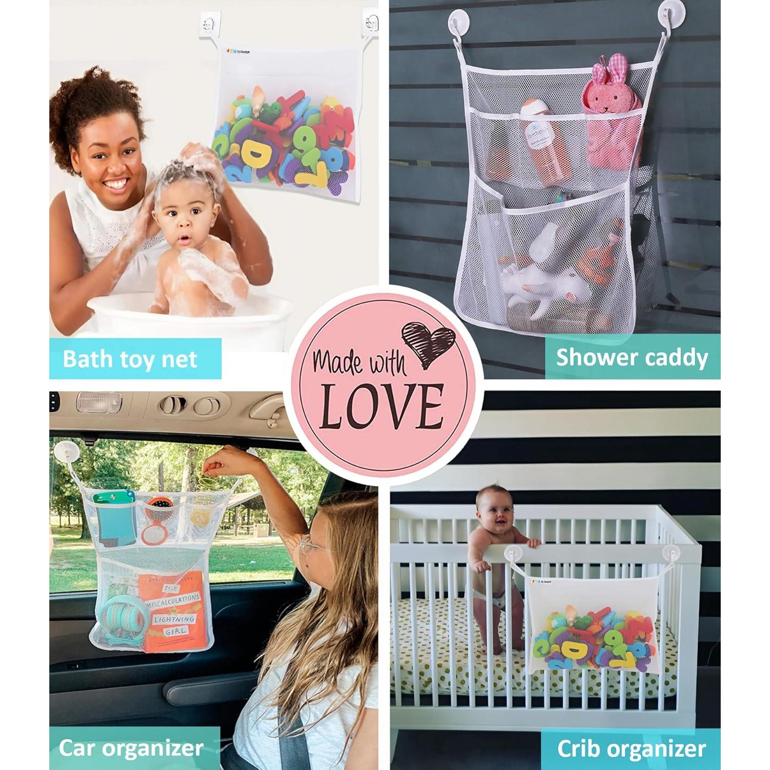 2 Sostenedores de Juguetes de Baño Slonser, Grande, Perla