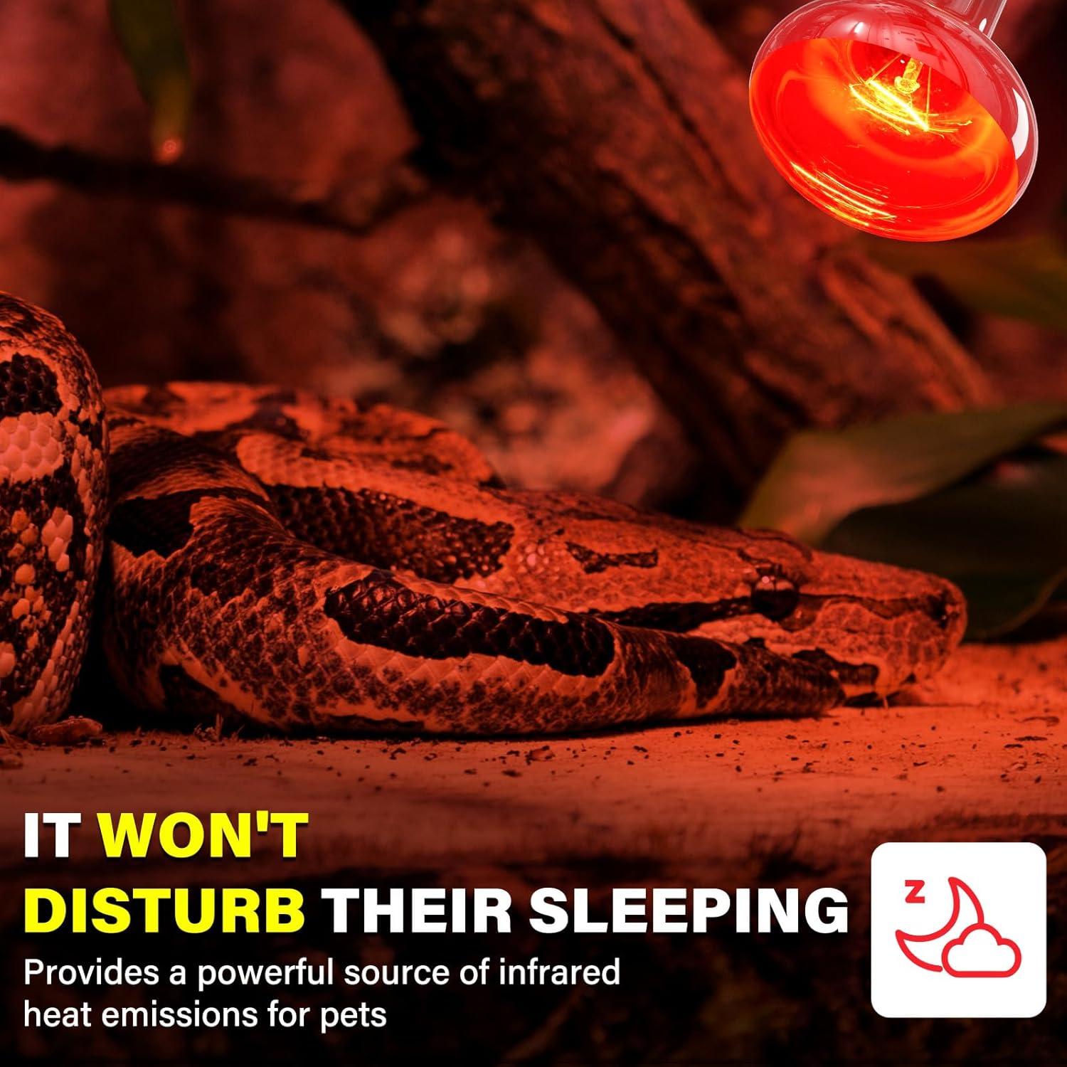 Bombilla de Calor Roja Infrarroja TobeBright 75W para Reptiles 2Pack