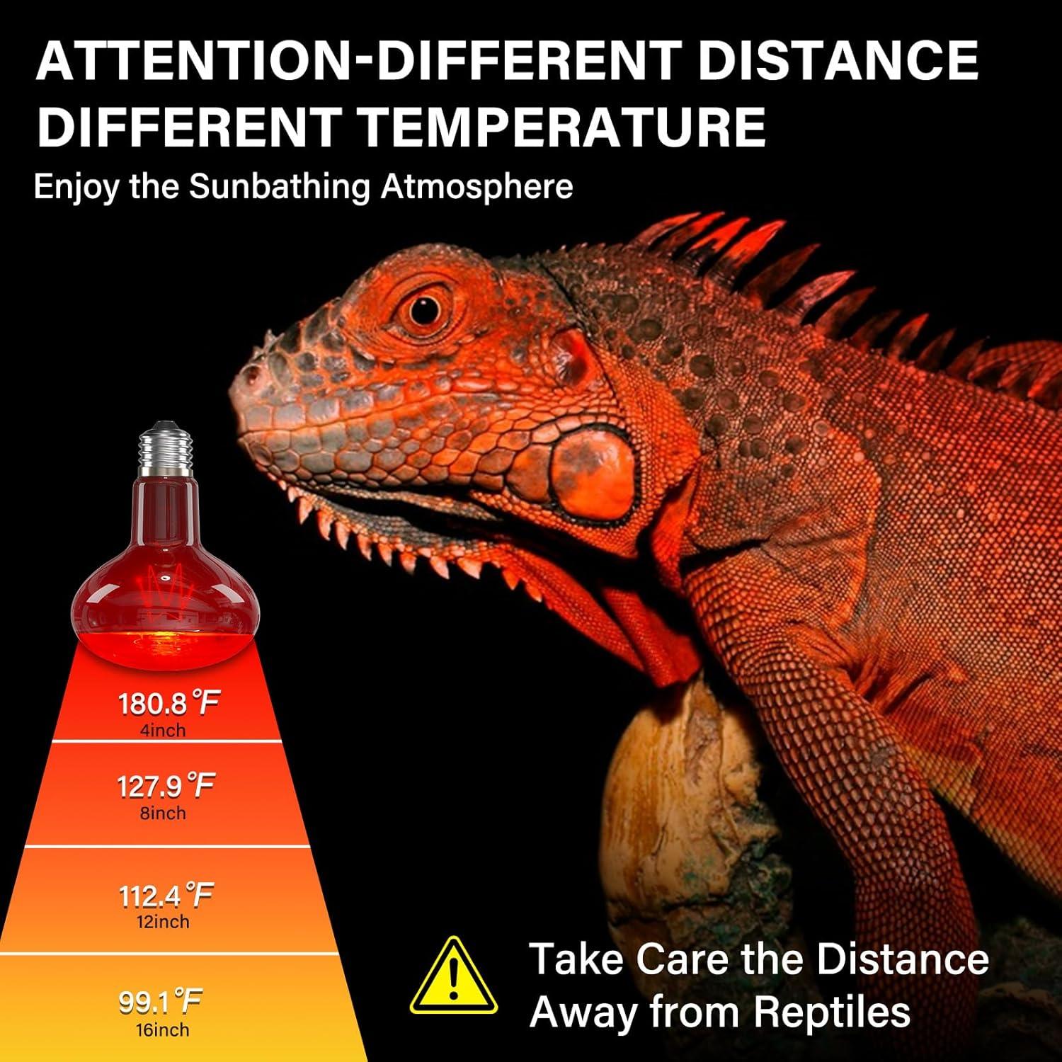 Bombilla de Calor Roja Infrarroja TobeBright 75W para Reptiles 2Pack