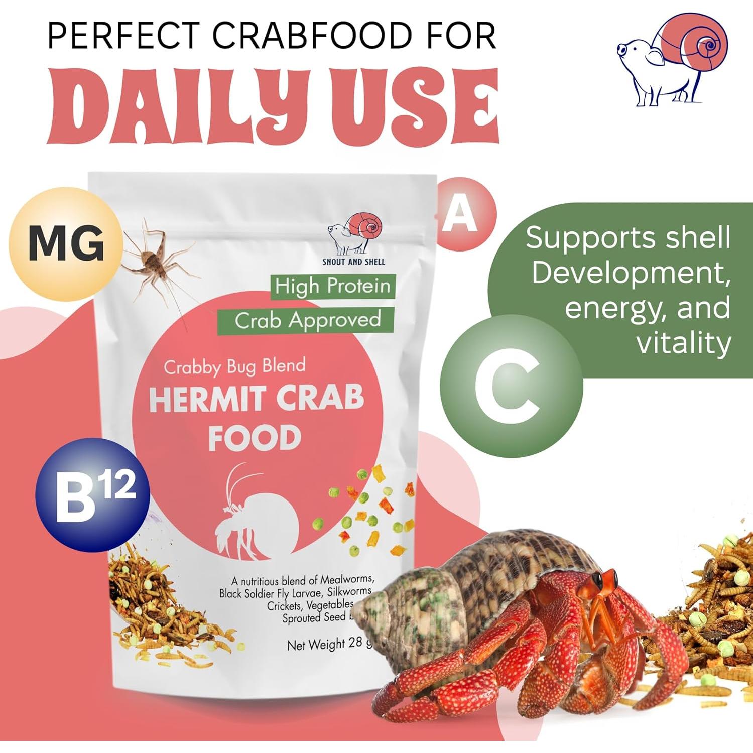 Alimento Natural para Cangrejos Ermitaños Snout and Shell 28g