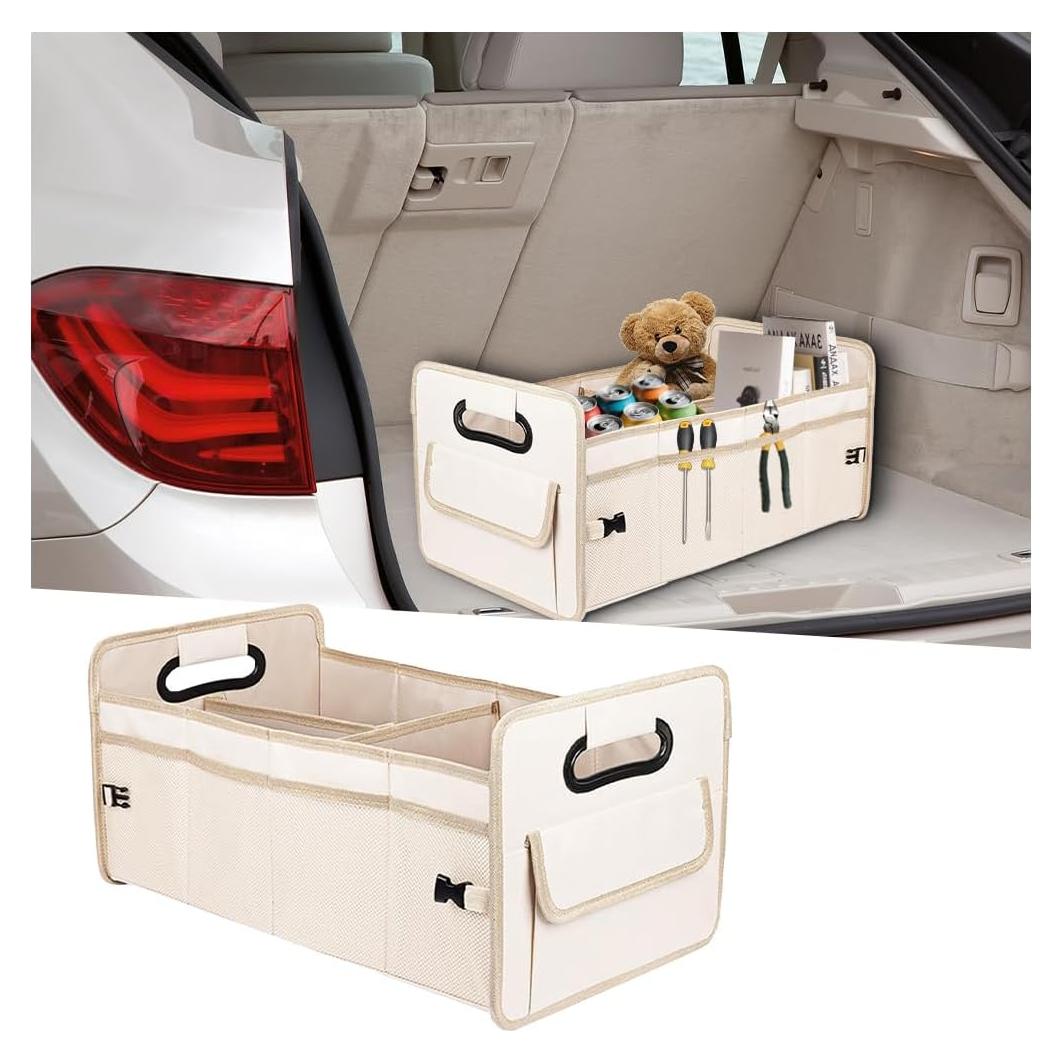 Organizador de Maletero para Auto FALVFUN Beige Plegable 55.88x31.75x27.43cm