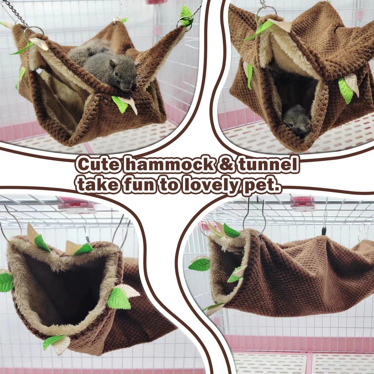 Hamaca y Túnel para Hurones y Cobayas EAEDMY 34x50 cm