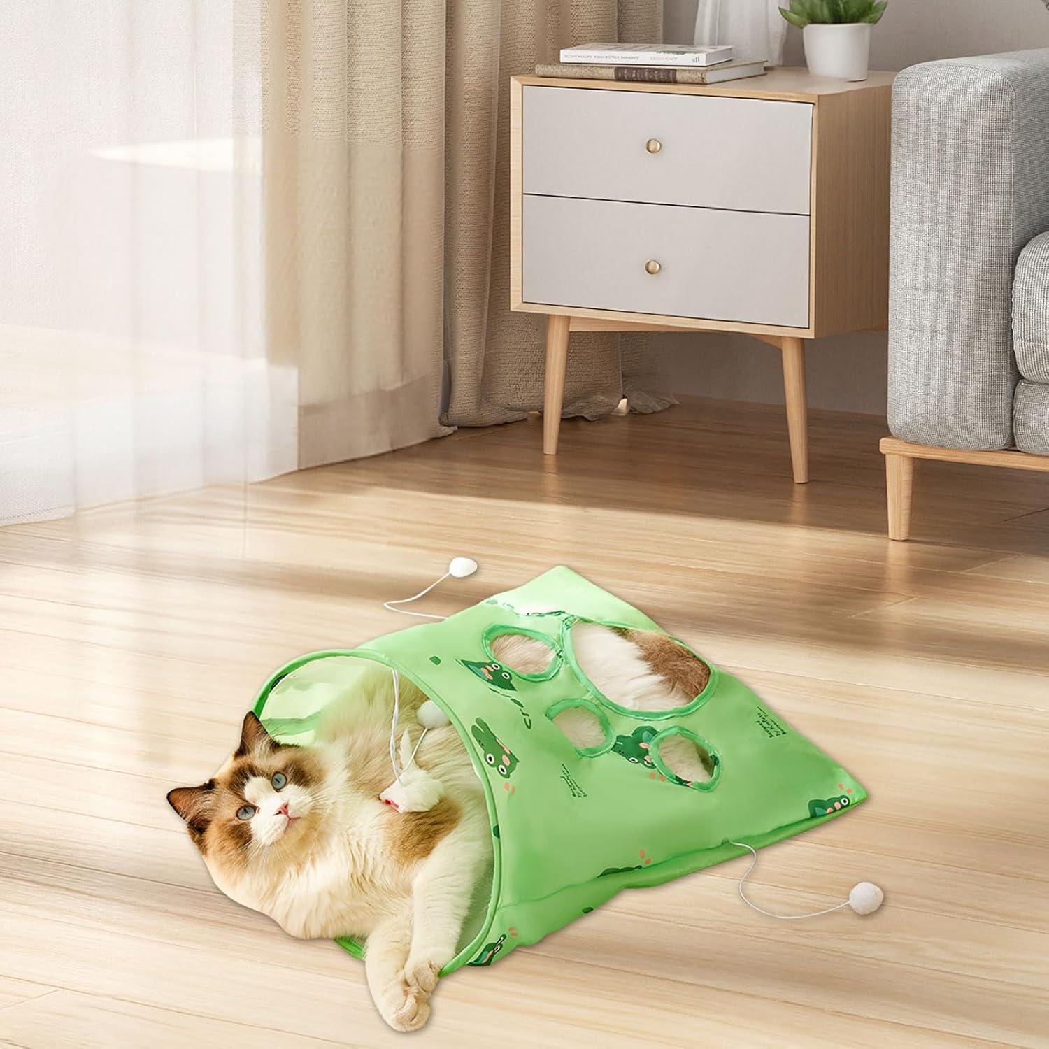 Túnel para gatos Andiker 43x28x33cm con 3 bolas y ratón