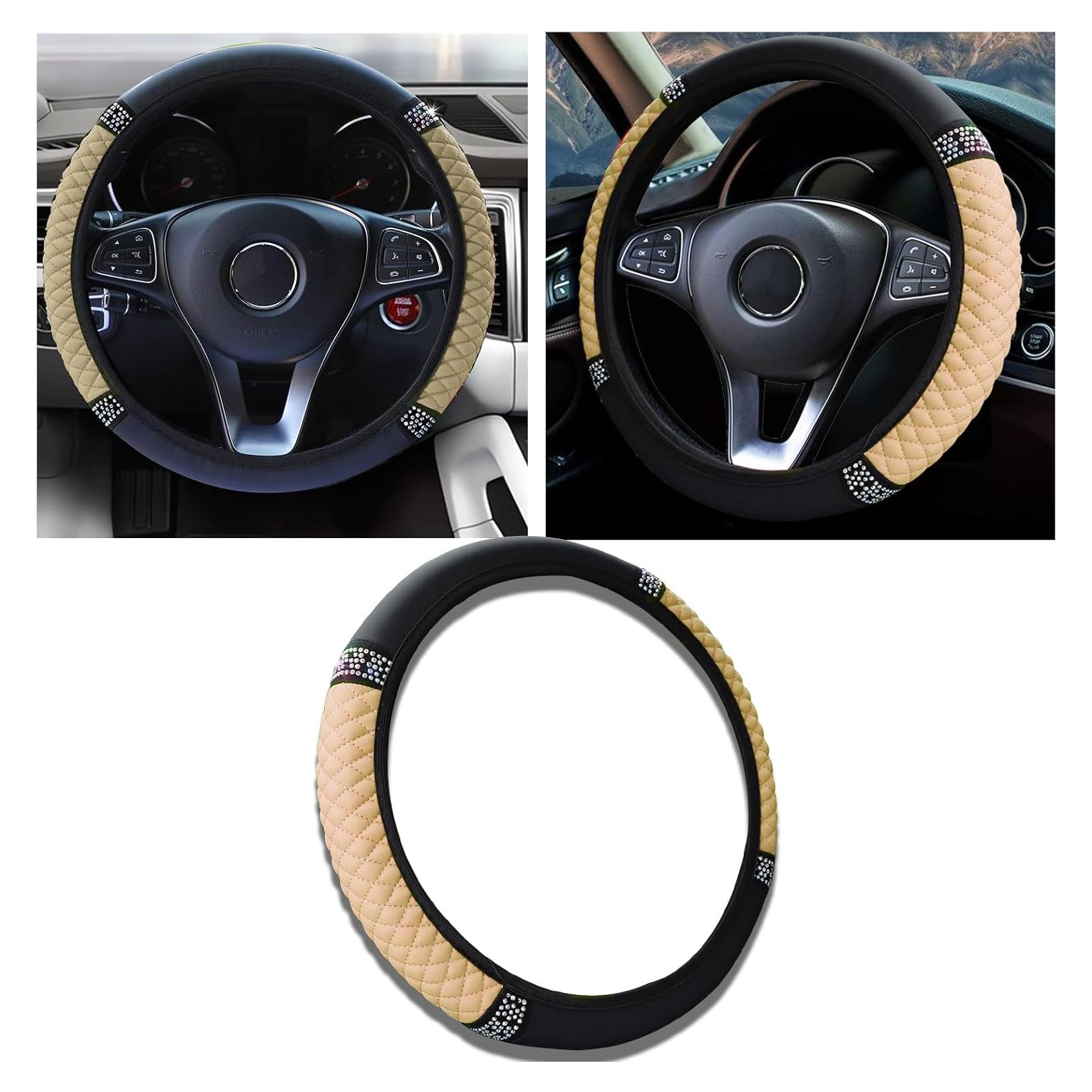 Cubierta de Volante Brillante Piburth 38 cm Beige Antideslizante