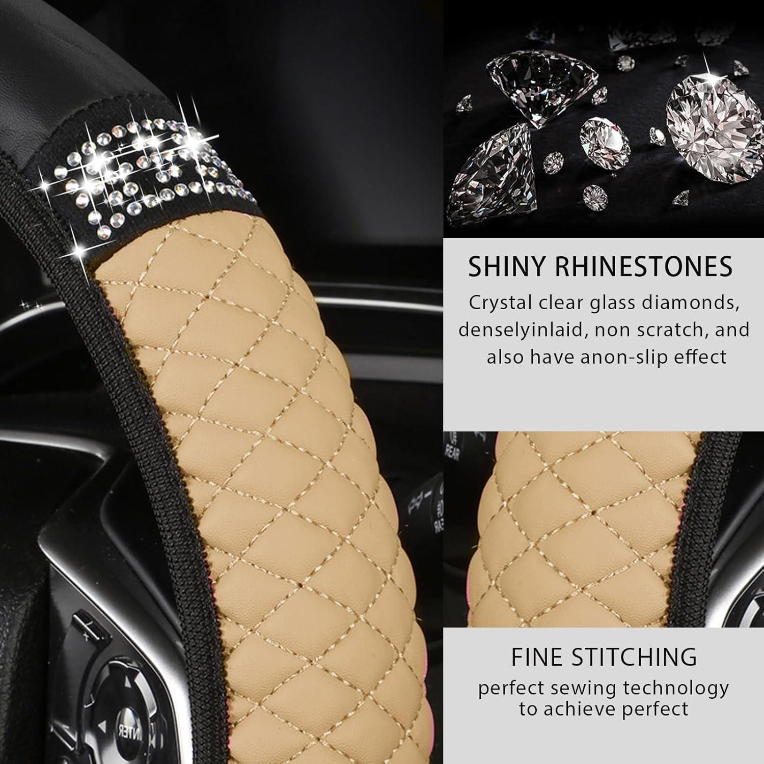 Cubierta de Volante Brillante Piburth 38 cm Beige Antideslizante