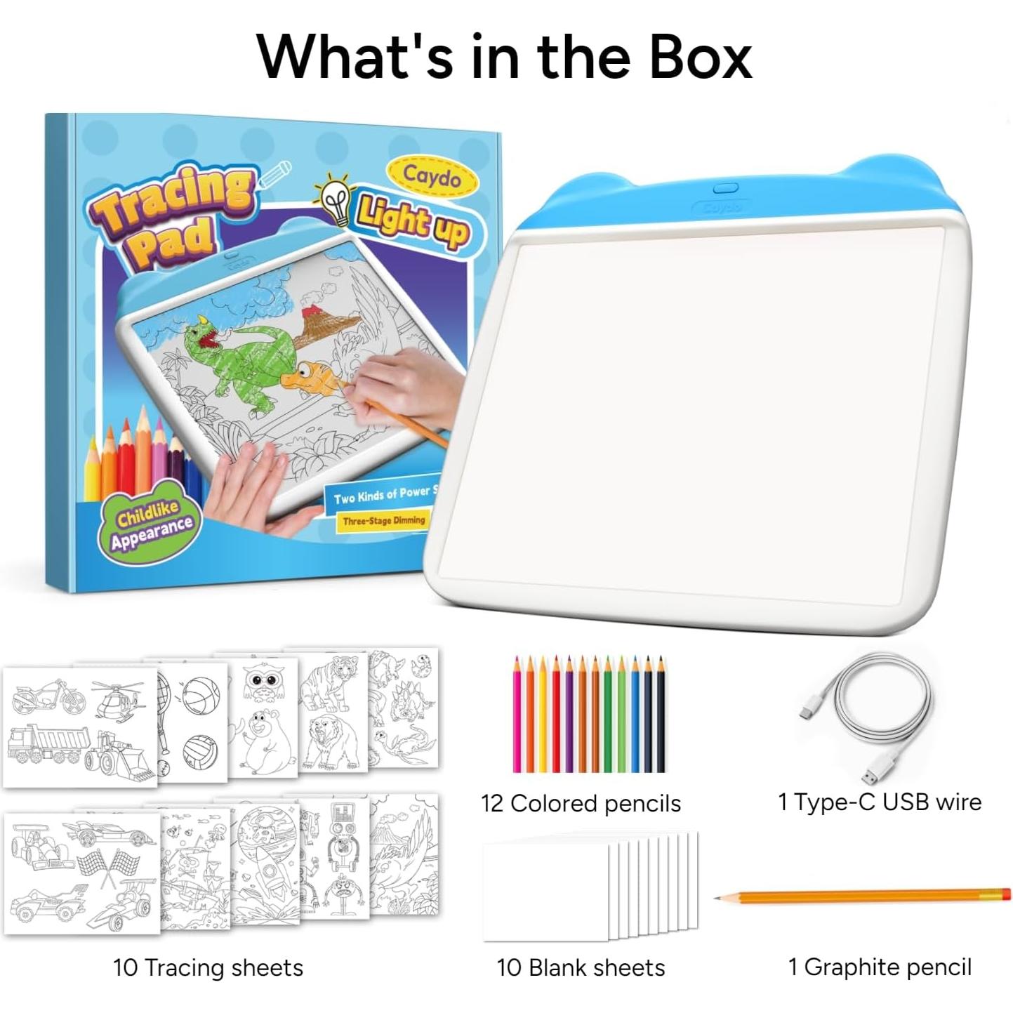 Almohadilla de Dibujo Iluminada Caydo 31.5x22.1cm Azul