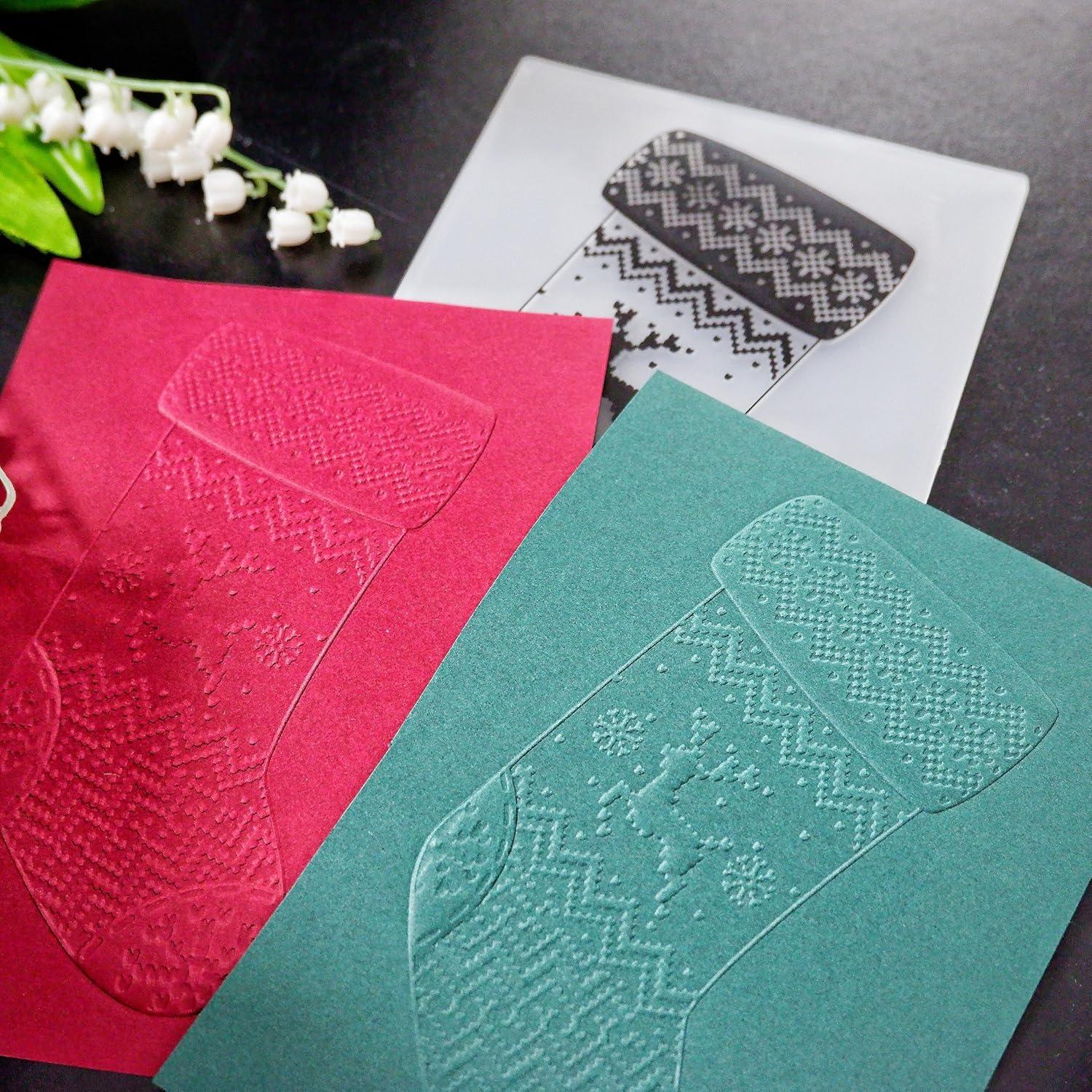 Carpeta de Embossing 3D Arbuya Calcetines de Navidad 17.8x12.7cm