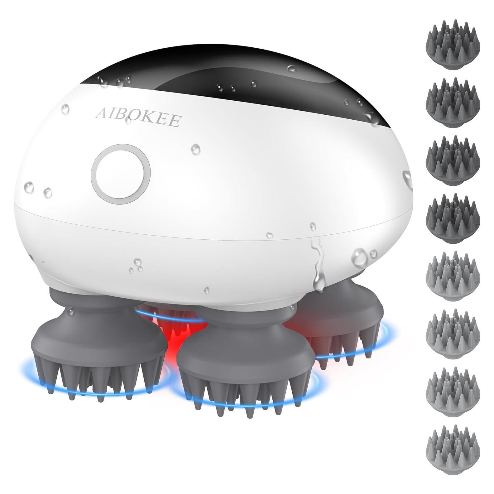 Masajeador de cuero cabelludo eléctrico AIBOKEE IPX7 recargable